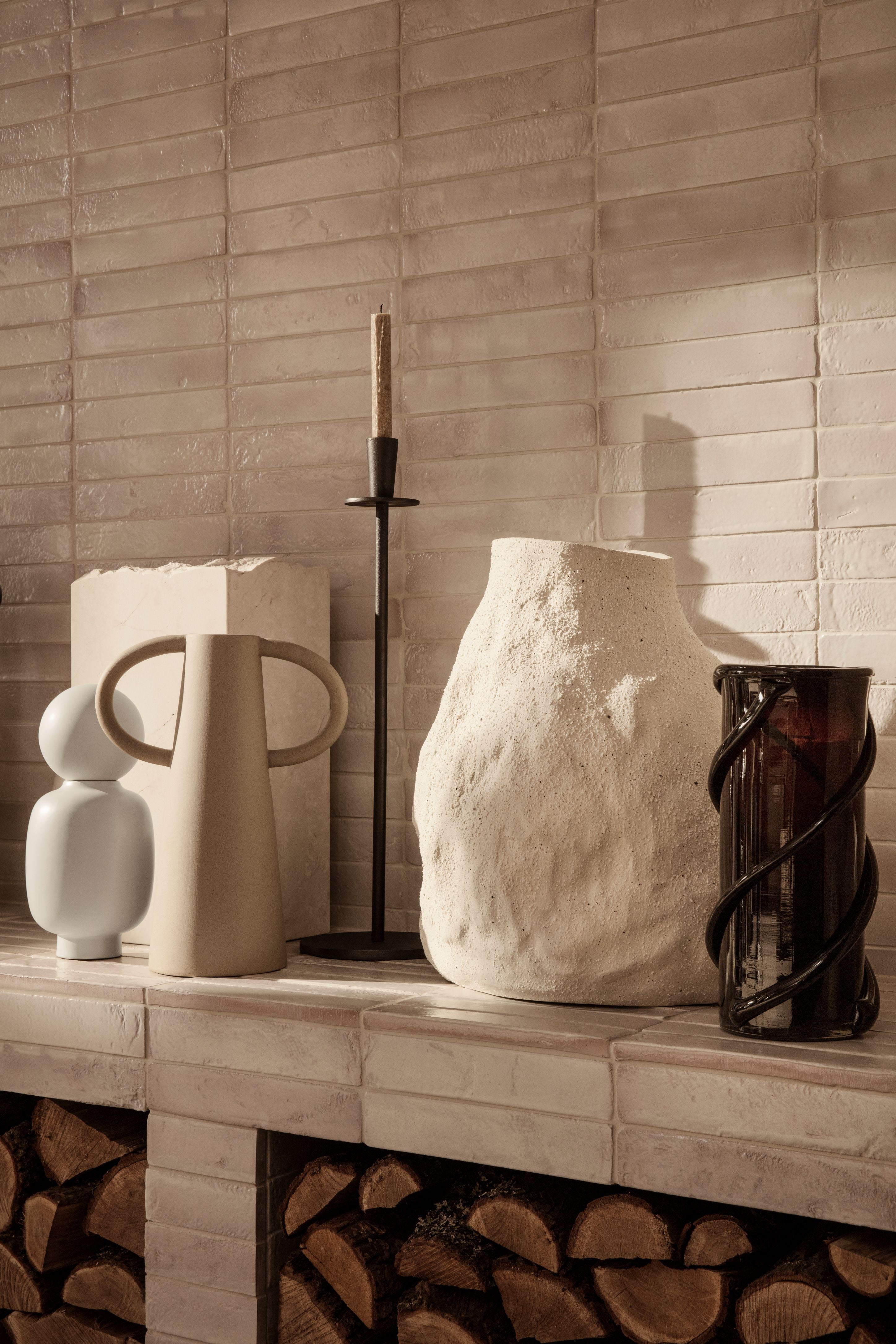 ENTWINE vase dark amber