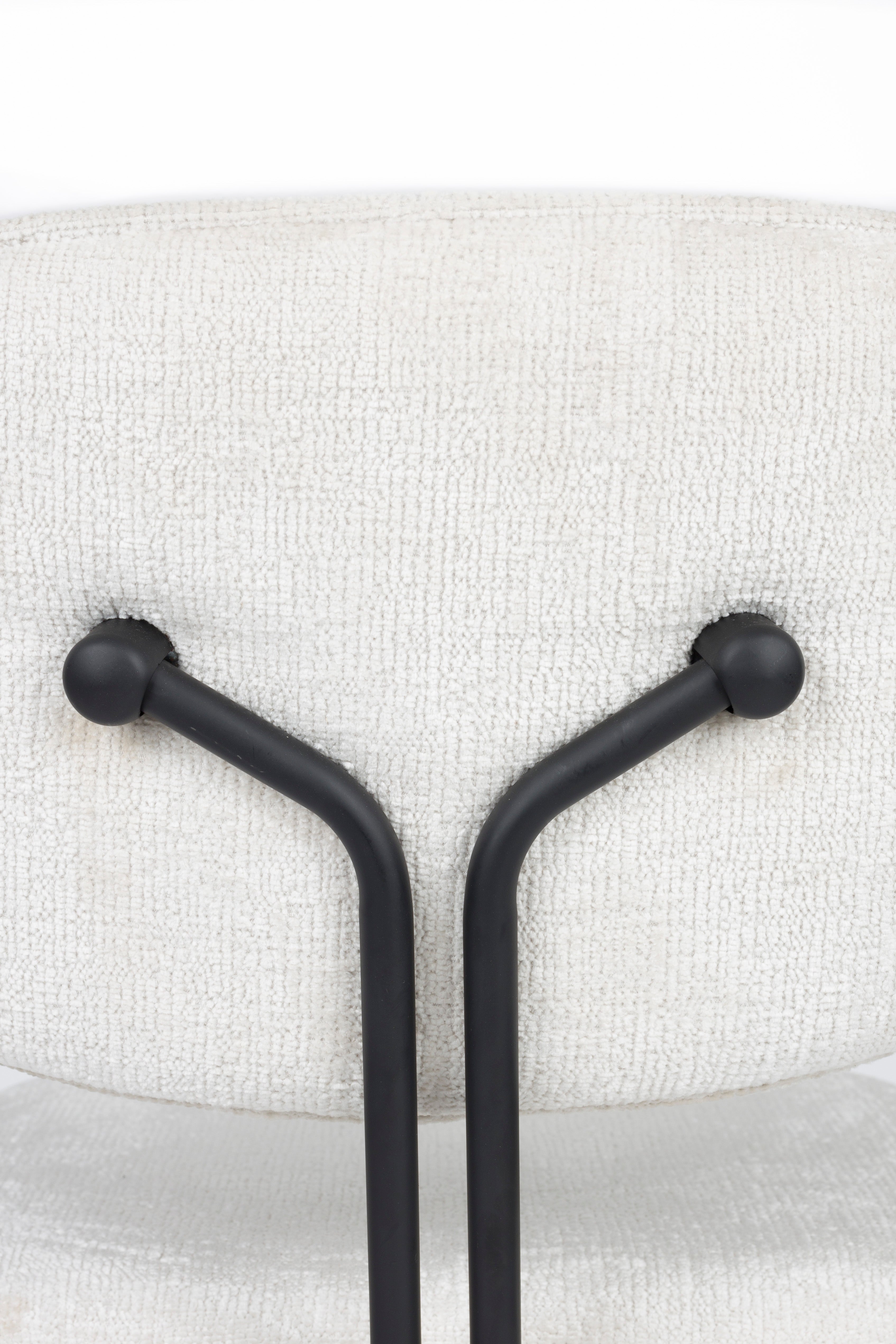 Sessel mit Armlehnen BOUTON weiß mit schwarzem Gestell