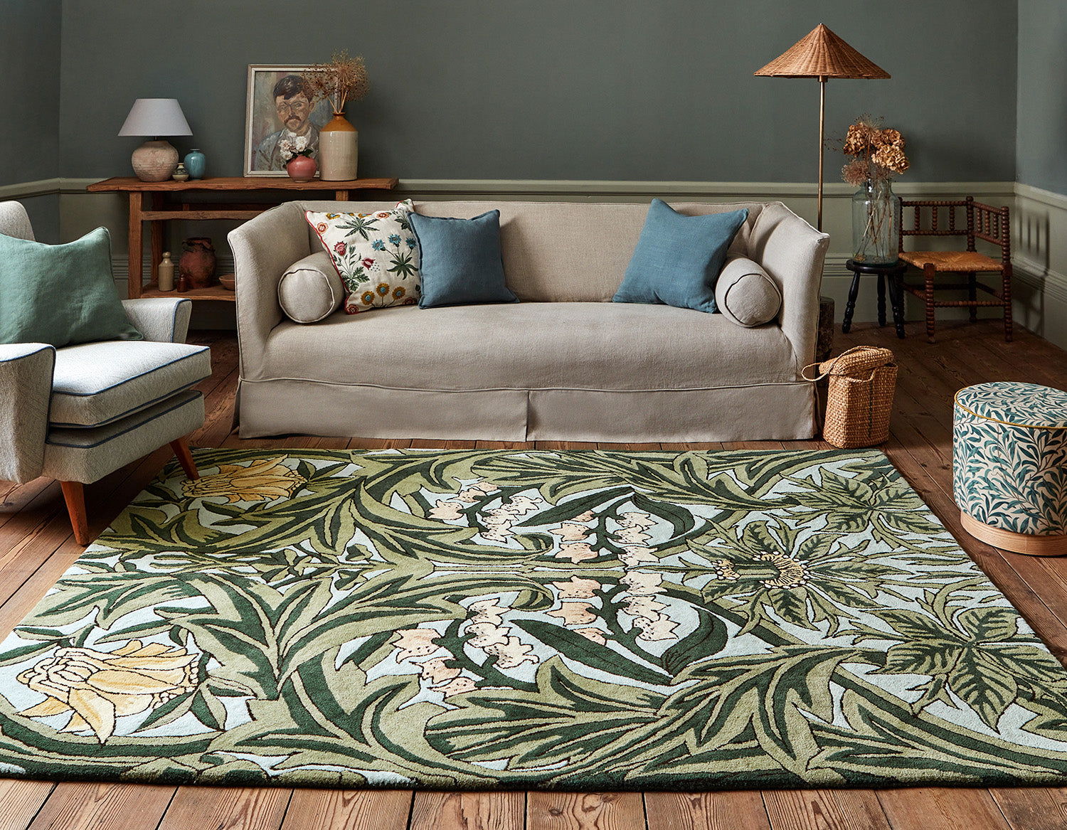 Carpet Morew - Bluebell Leafy Arbour Green