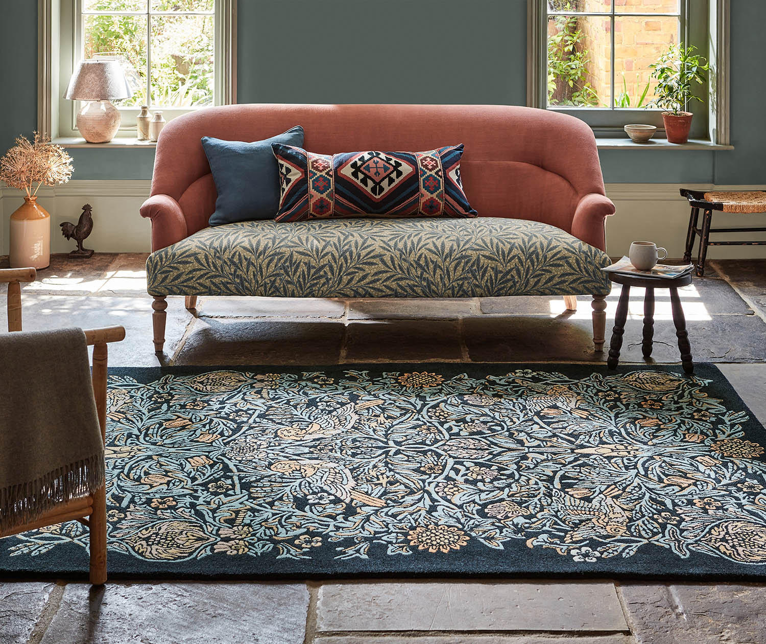 MOREW Teppich - BIRD WEBB'S BLUE Marineblau 