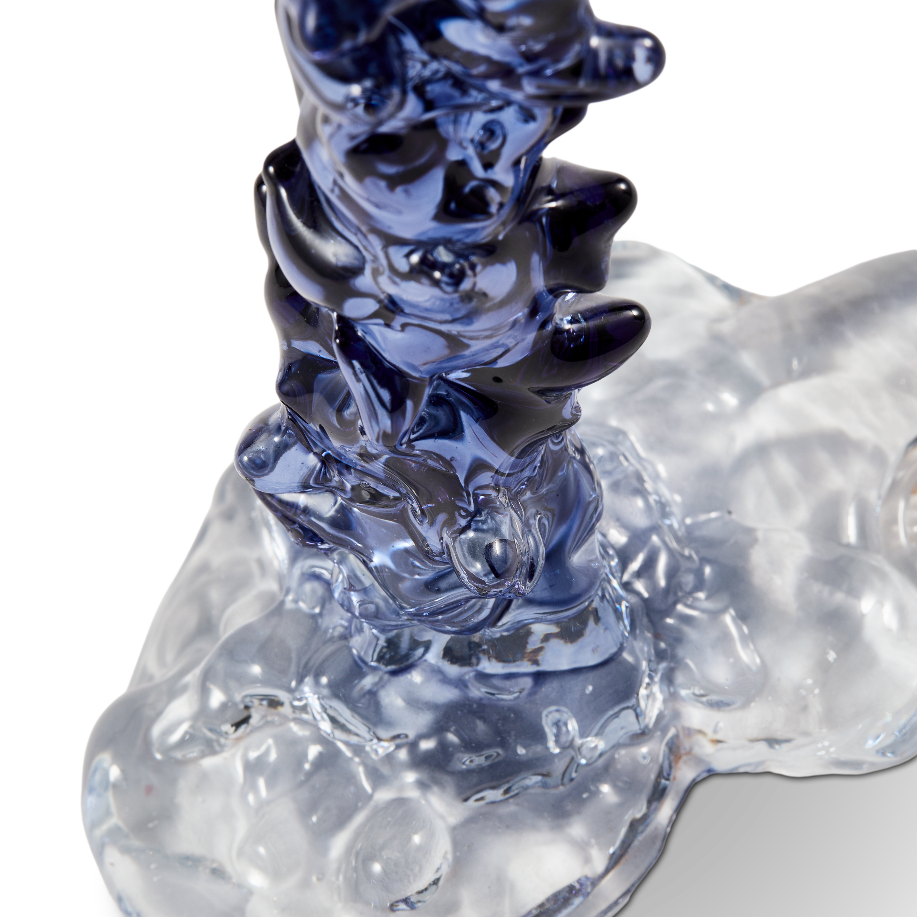 GLASS DRIP Candle Holder Blue