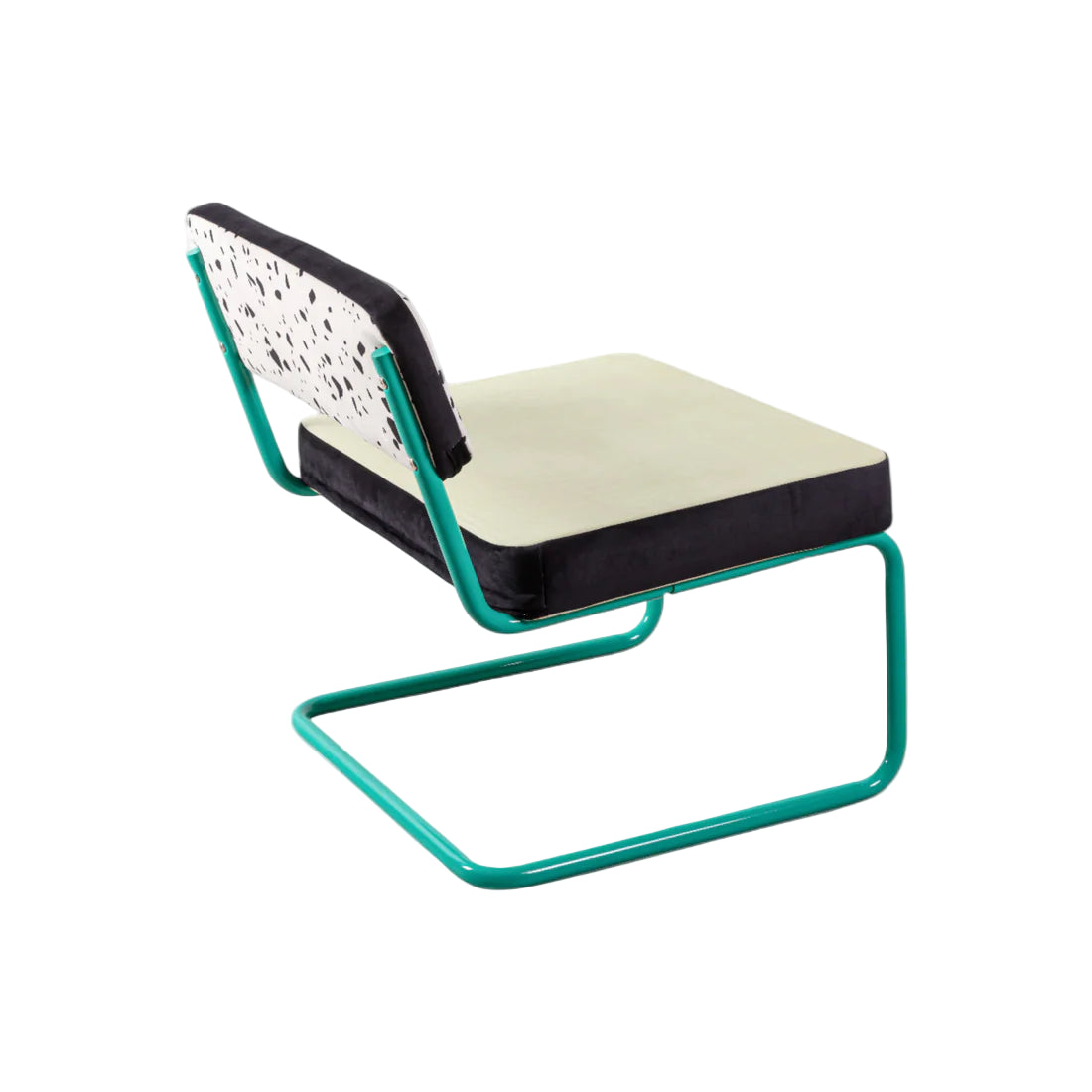 SUPERLOUNGE CHAIR TERRAZZO bright yellow with turquoise base