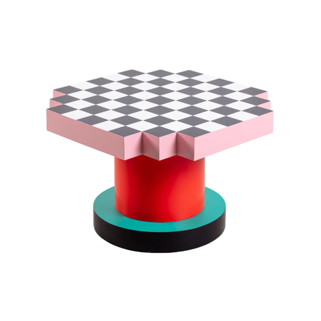 SUPERCOFFEE CHESSBOARD pink with red coffee table