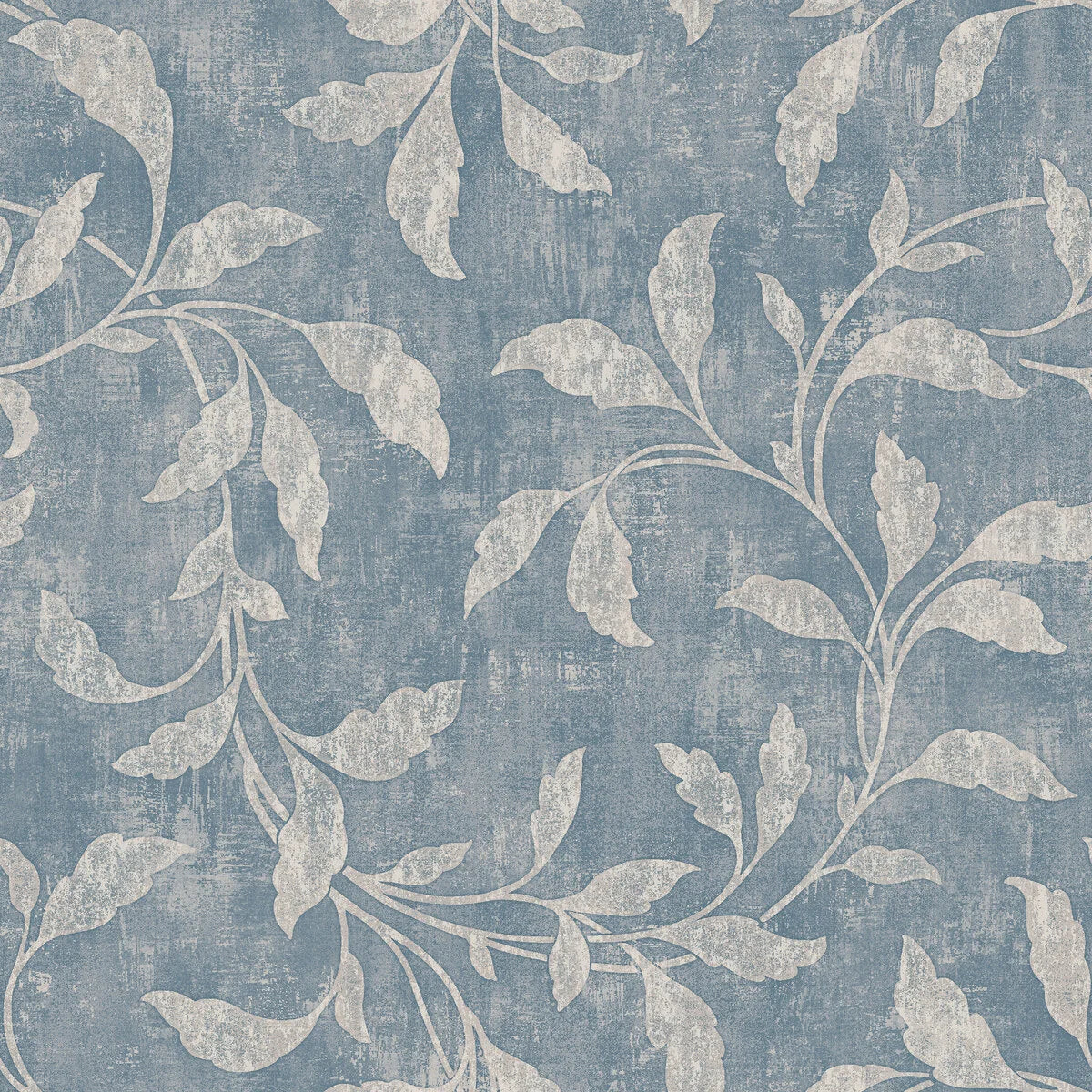 Non-woven paper wallpaper with a floral pattern ROSEWOOD NIGHT blue