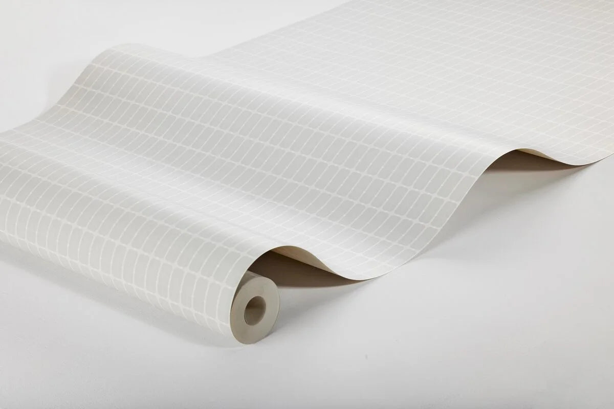 Non-woven paper wallpaper with a checkered pattern ALVAR AALTO M.I.T gray