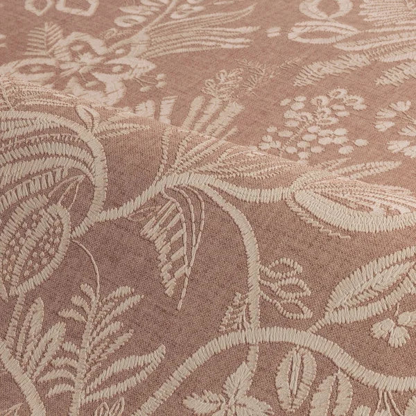 Tapeta imitująca haft z motywem roślinnym PASTEL - NUDE ciemnobeżowy