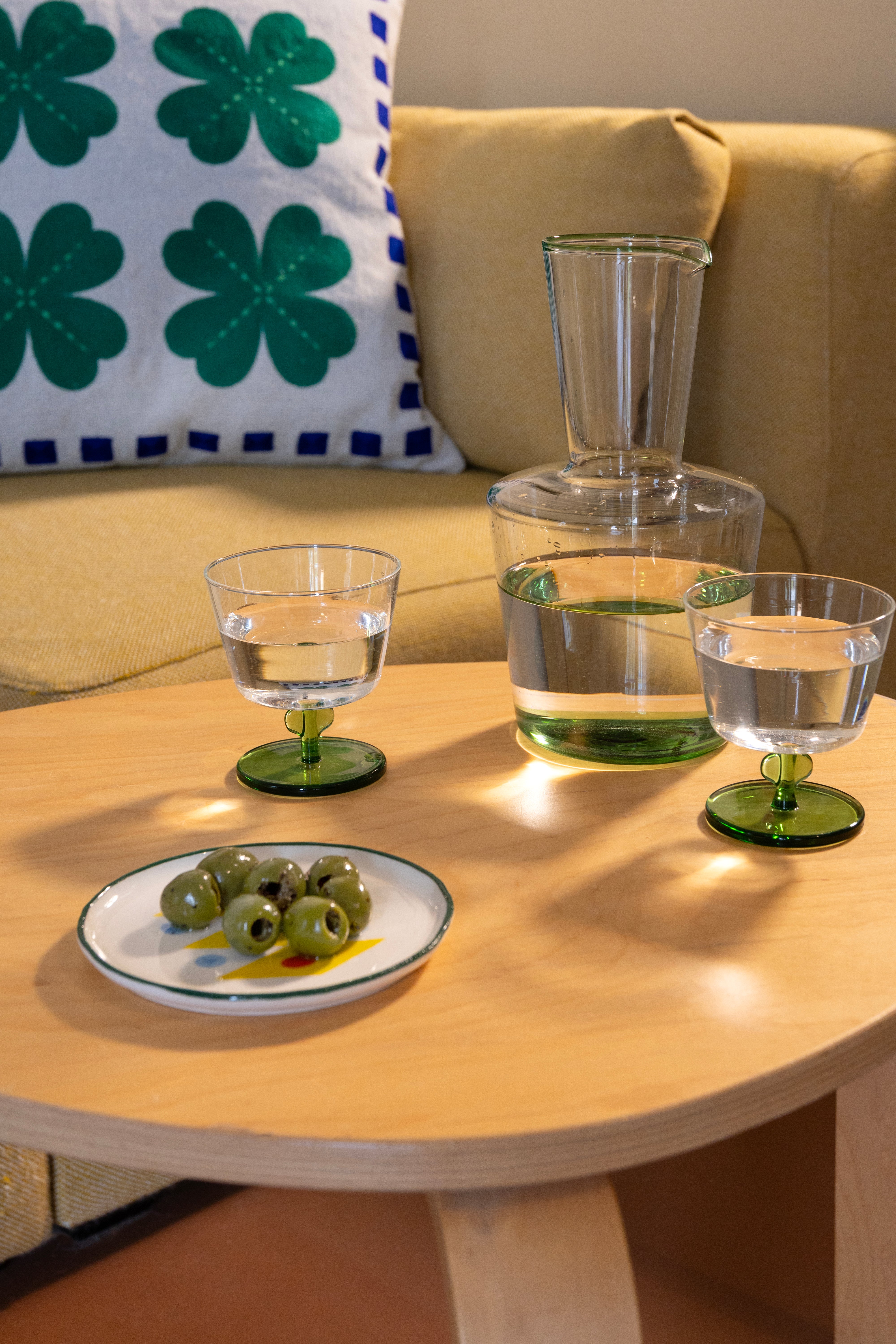 Glass Carafe PETAL Green