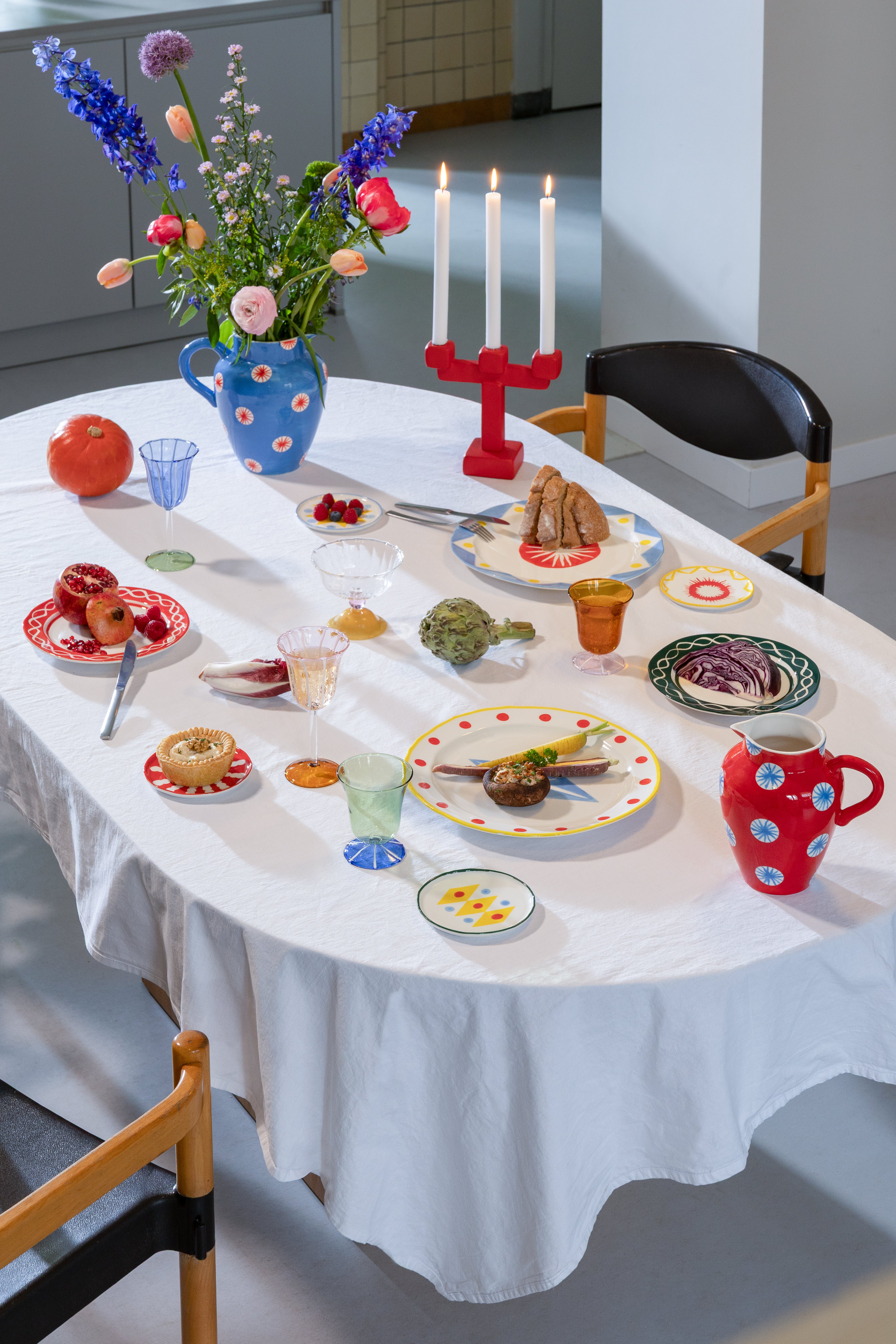 FESTIVO Colorful Porcelain Dessert Plate Set