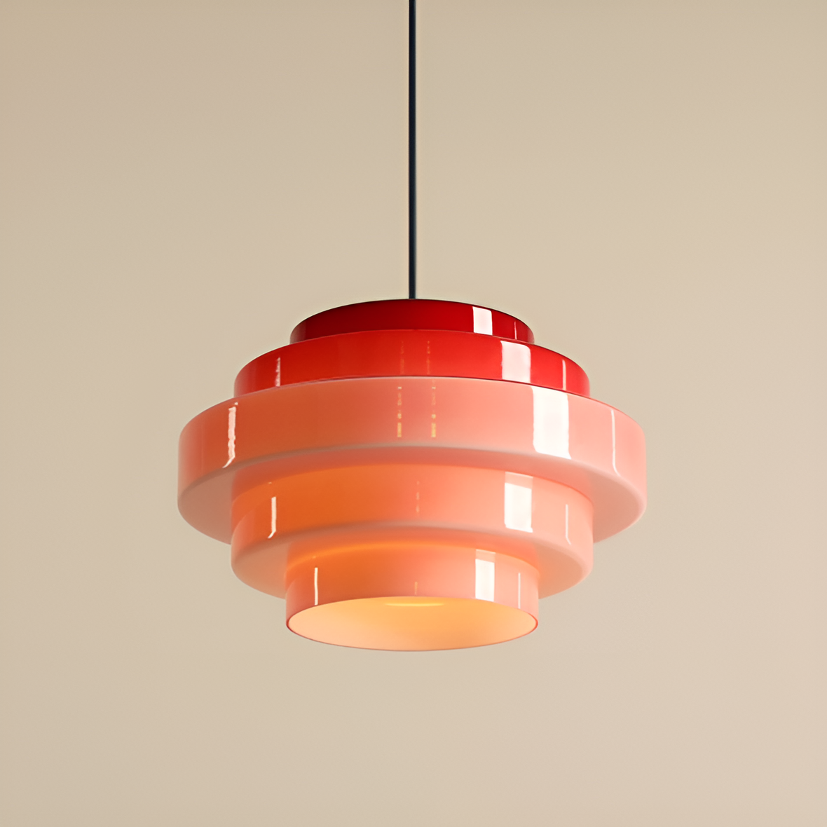 Burgundy filo hanging lamp