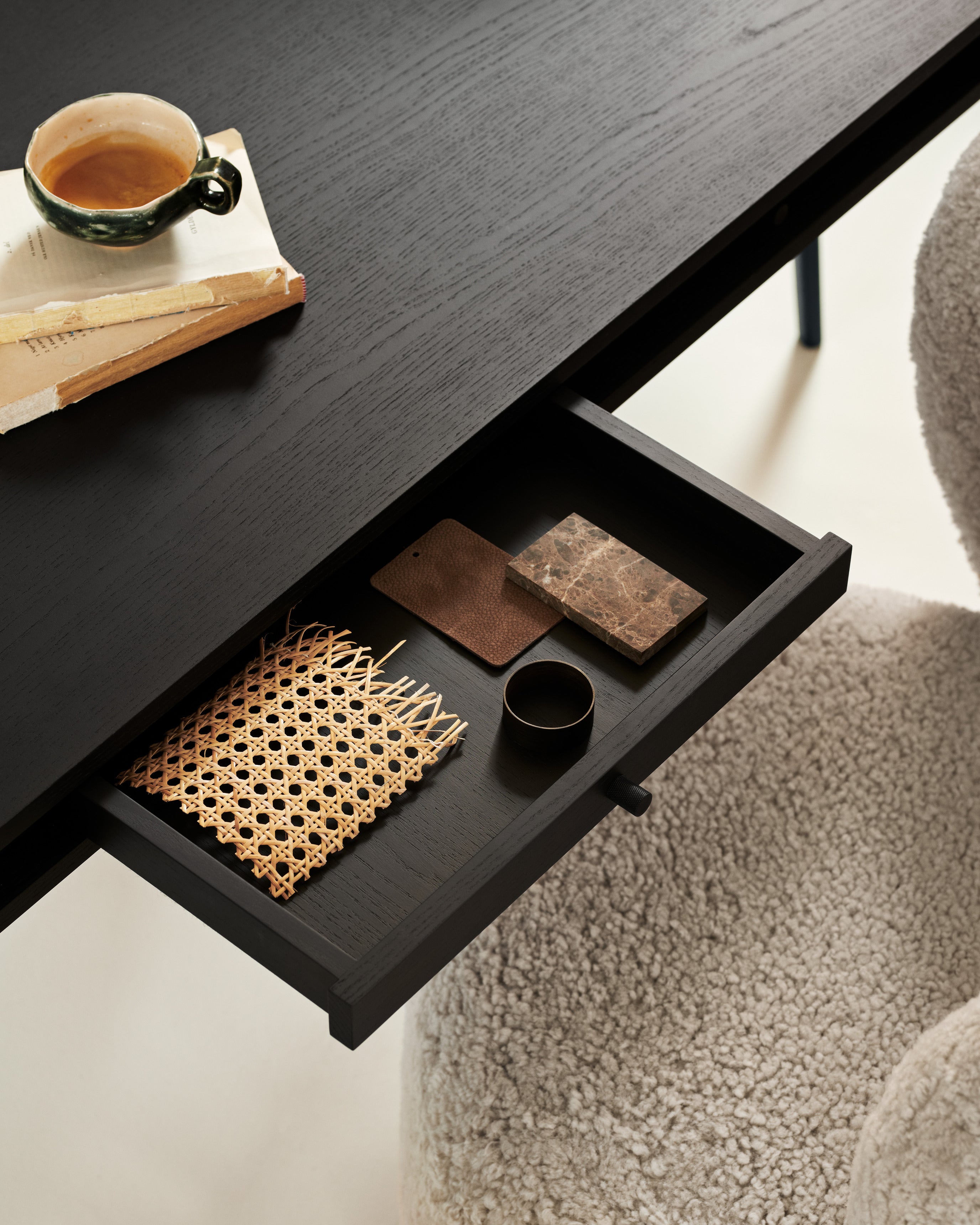Adjustable Desk JFK Black Ash Wood
