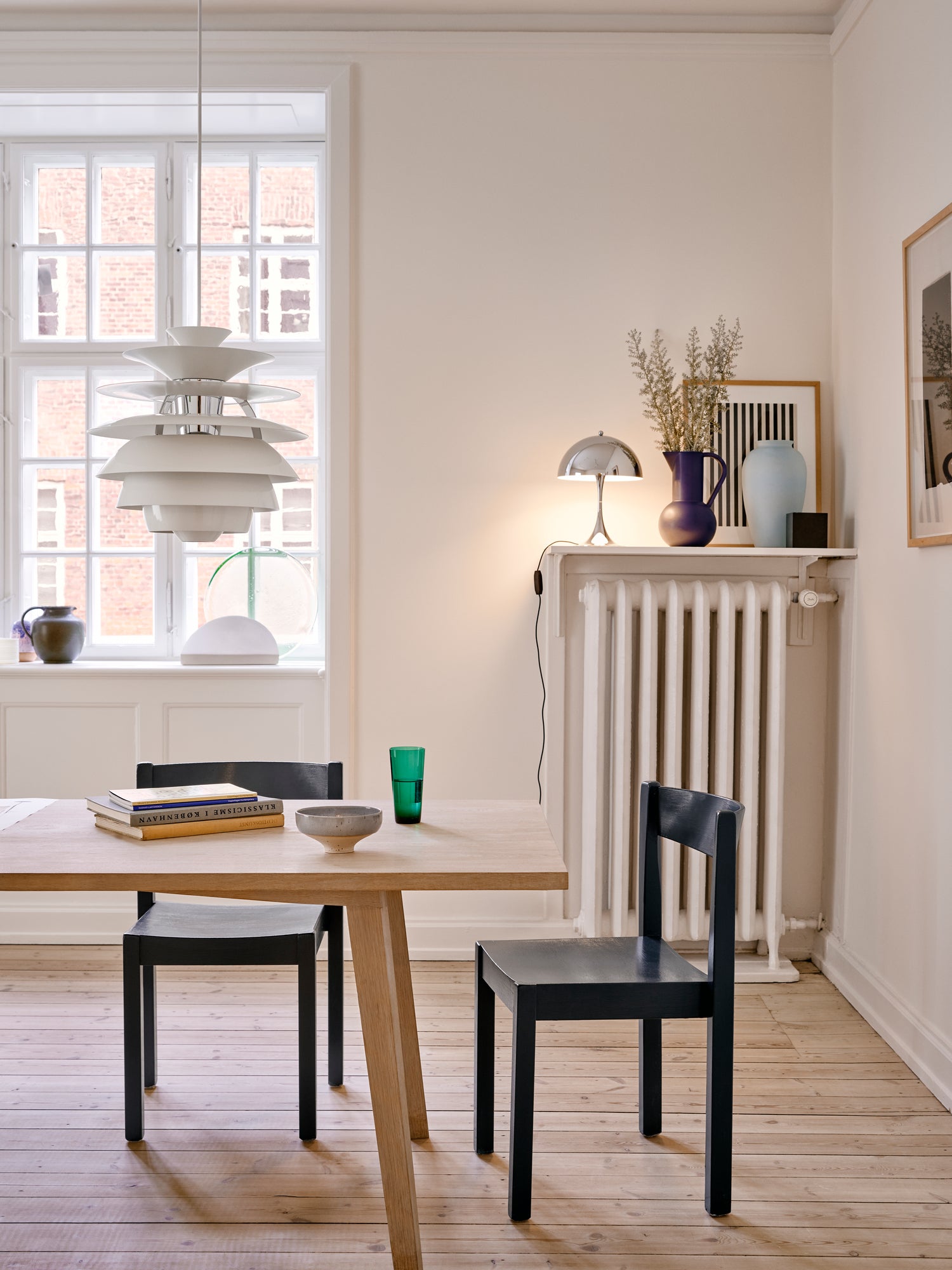 Pendelleuchte PH SNOWBALL weiß mit verchromter Oberfläche