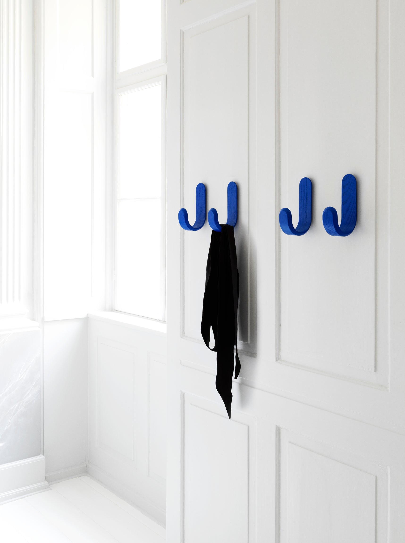 Garderobe CURVE blau Eschenfurnier