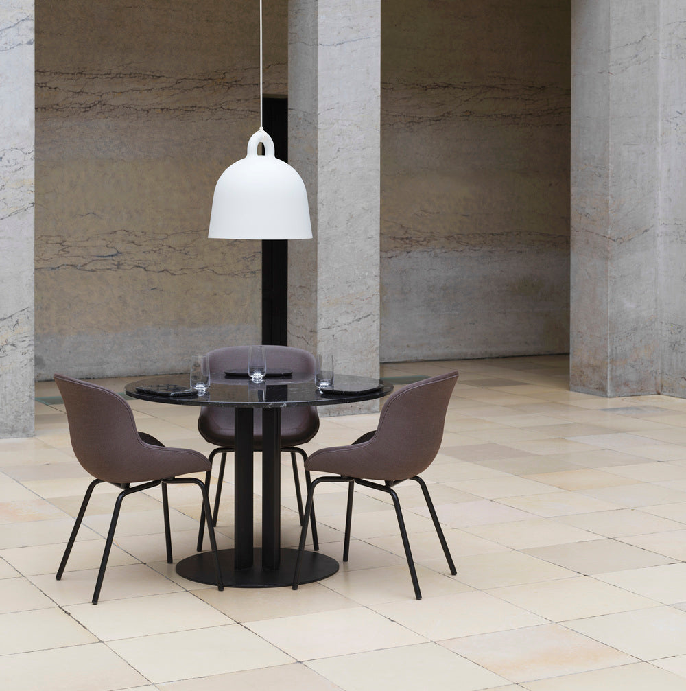 Round cafe table Scala Coffee marble top with a black base