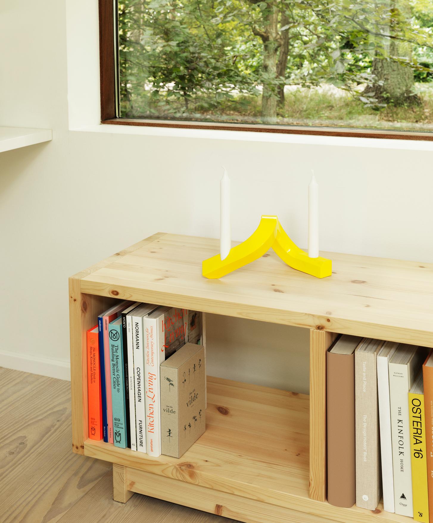 CROOKED TWO Candle Holder Yellow