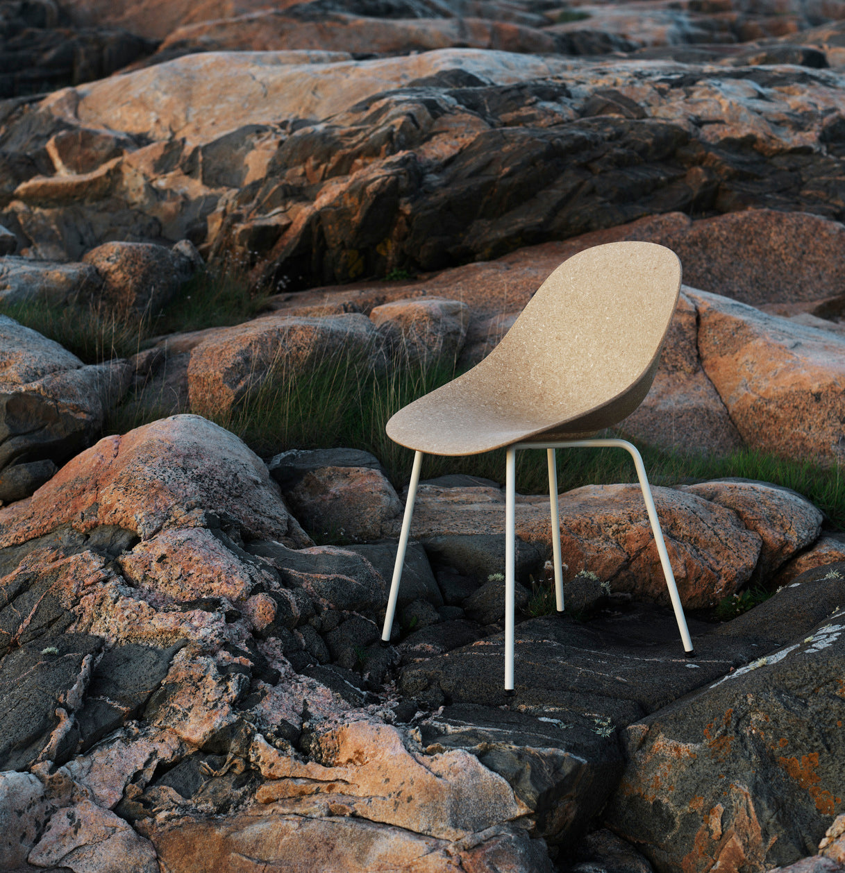 Mat Green Chair with a cream base