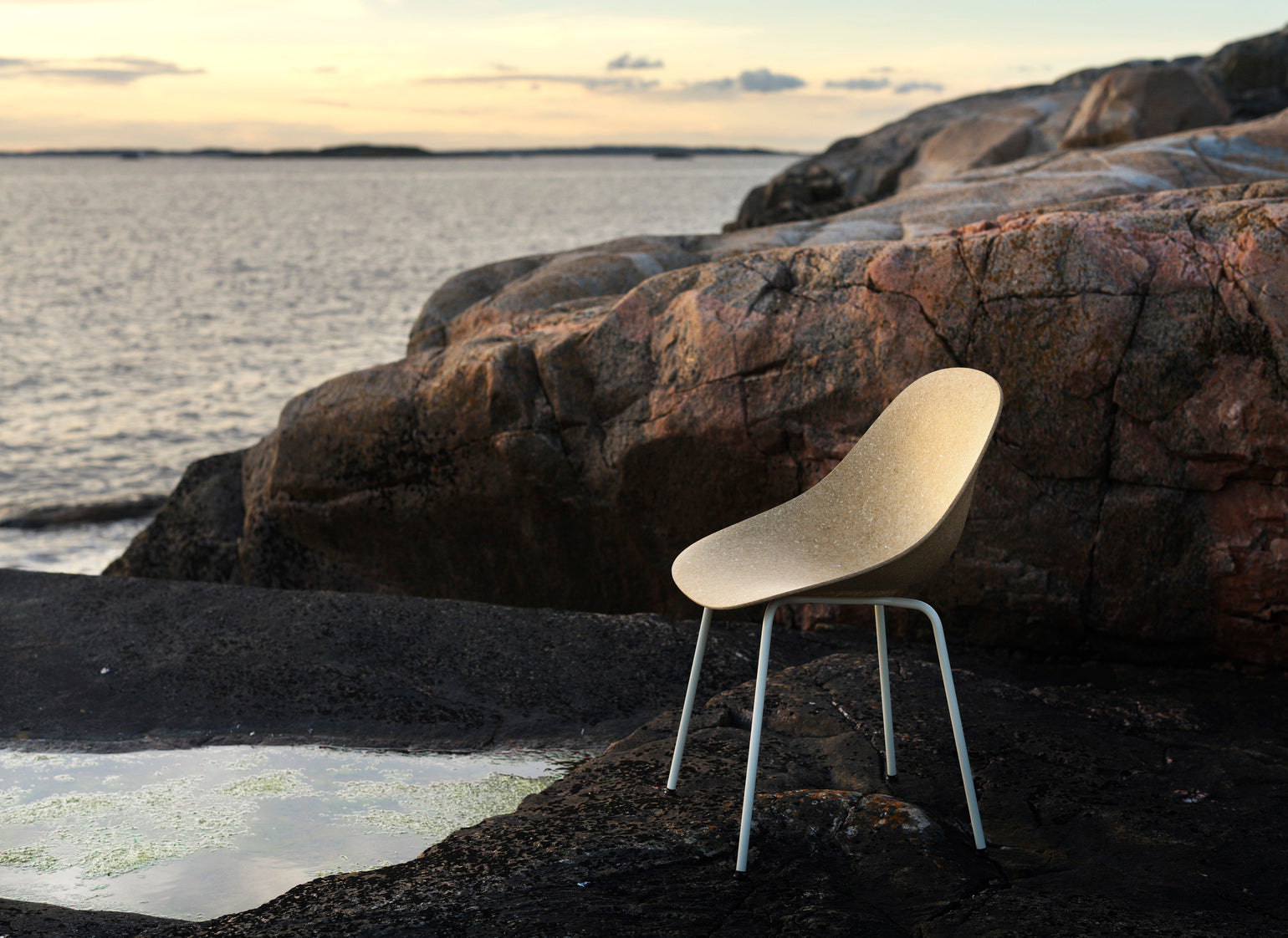 Mat Green Chair with a cream base