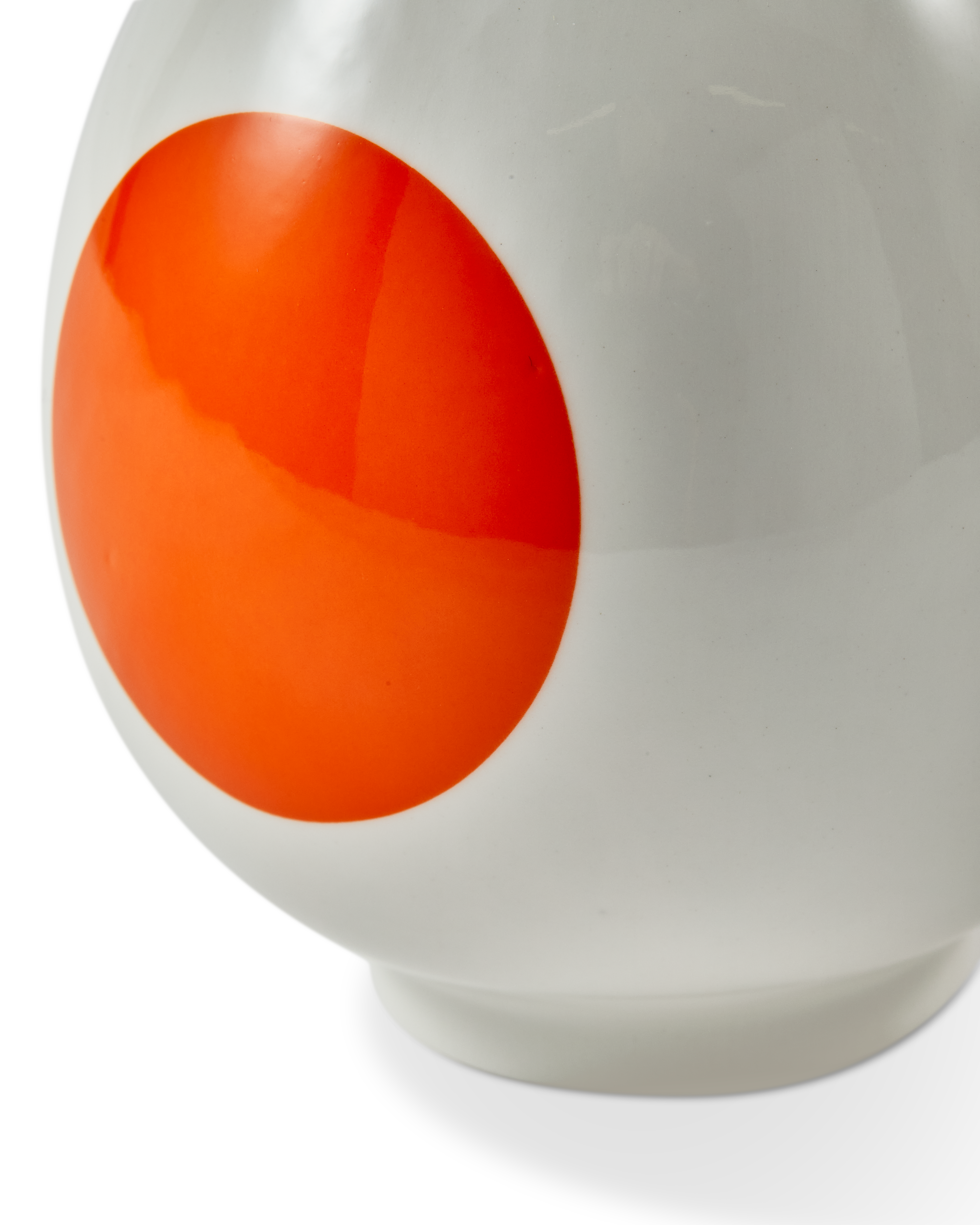 SMALL BIRD White Vase with Orange and Blue
