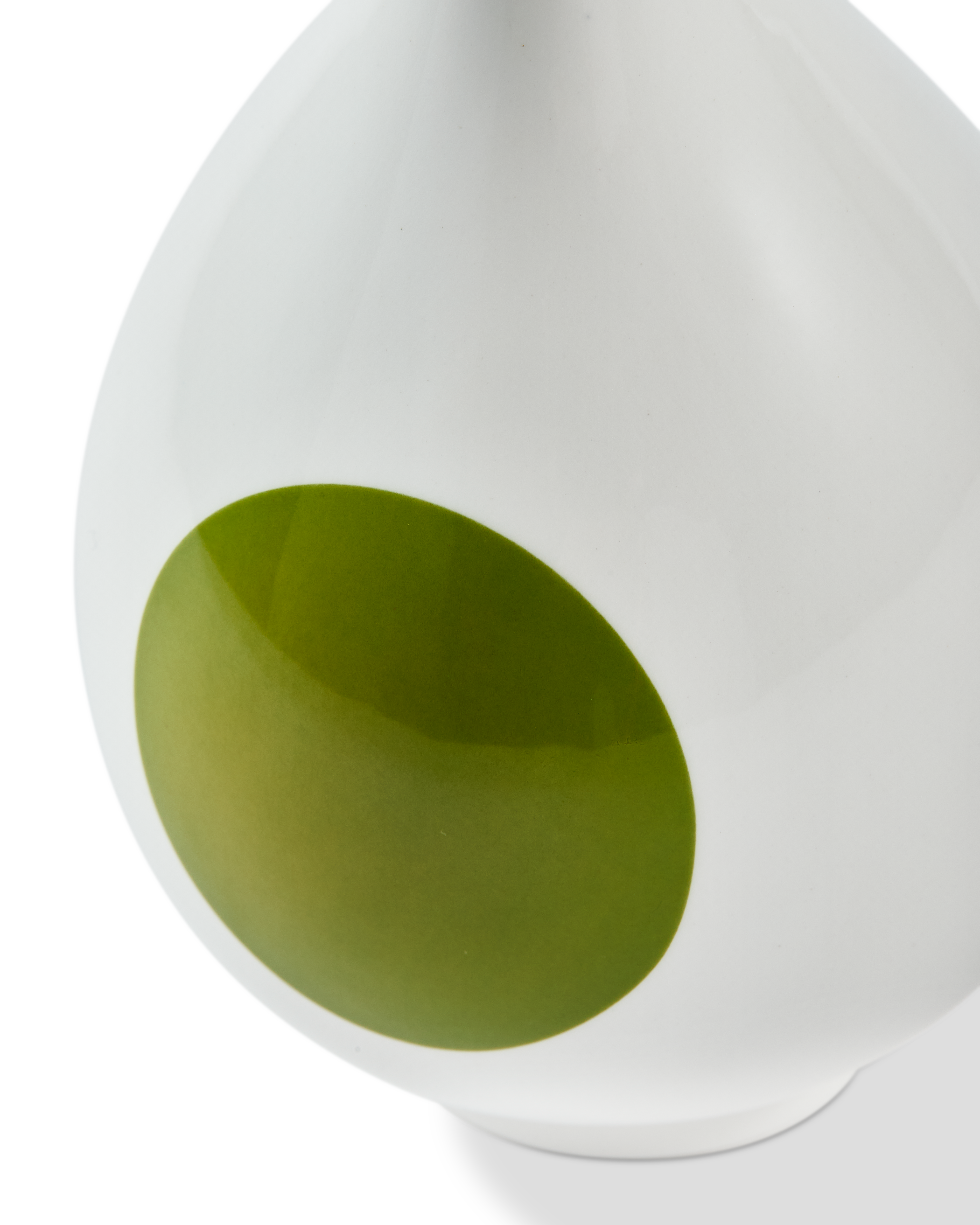 SMALL BIRD White Vase with Olive and Blue