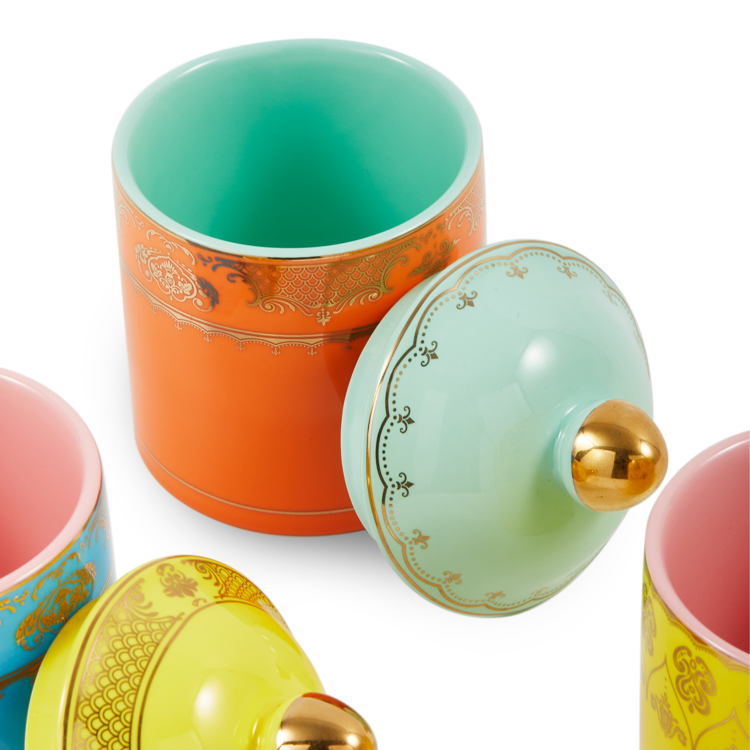 GRANDPA Porcelain Jar Orange with Mint