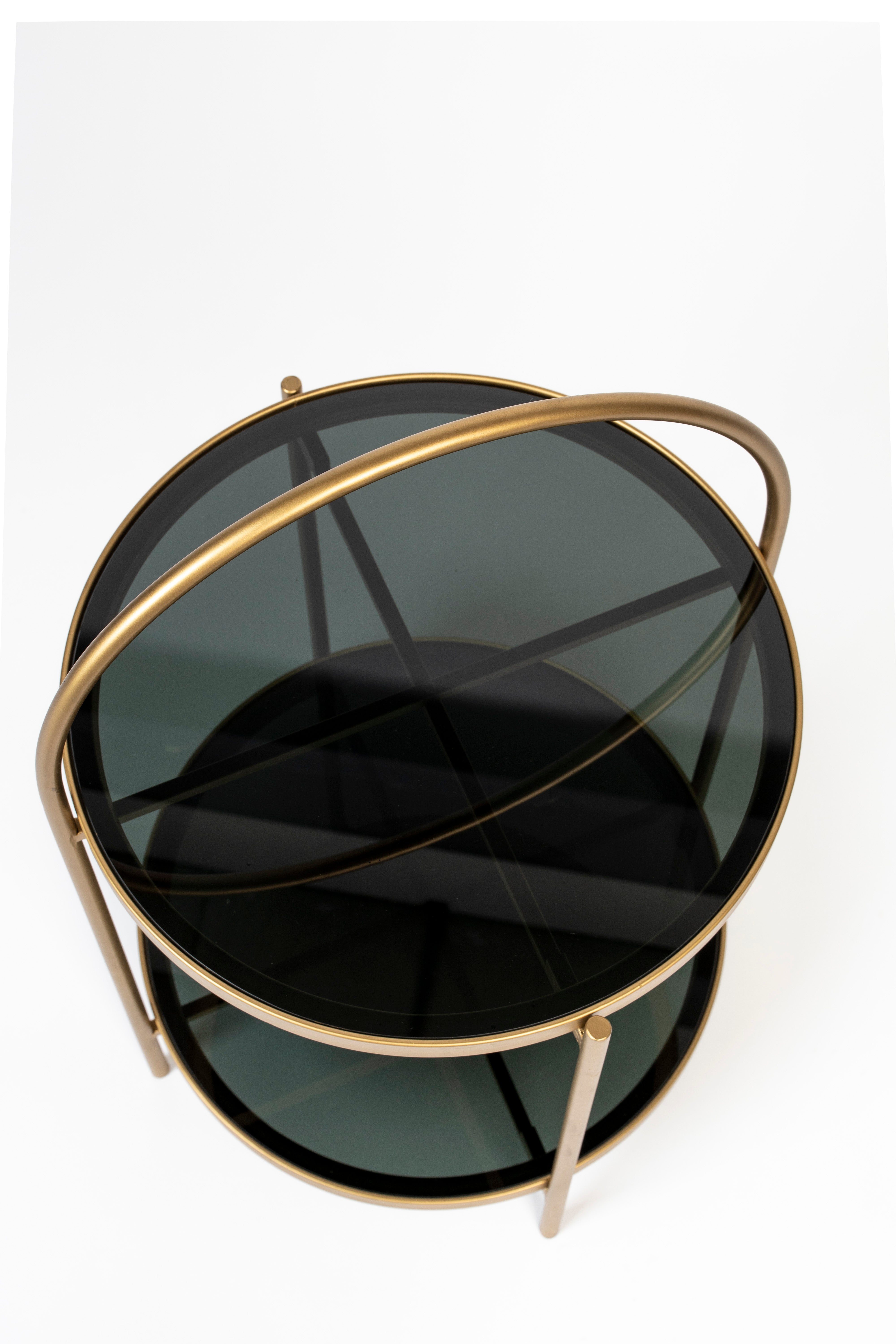 MAEVE side table black glass with gold