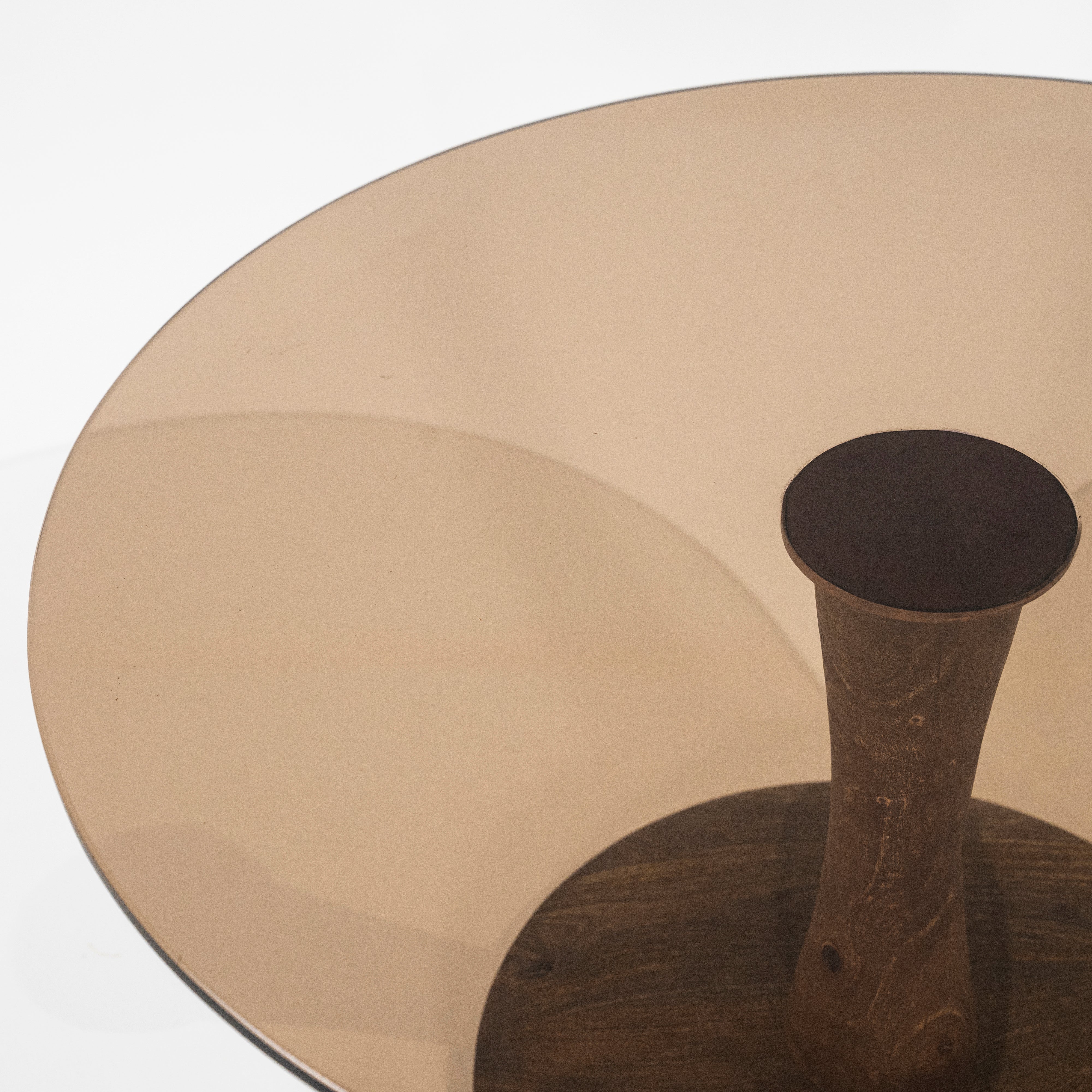 Beistelltisch BOOGIE Glas und Mangoholz