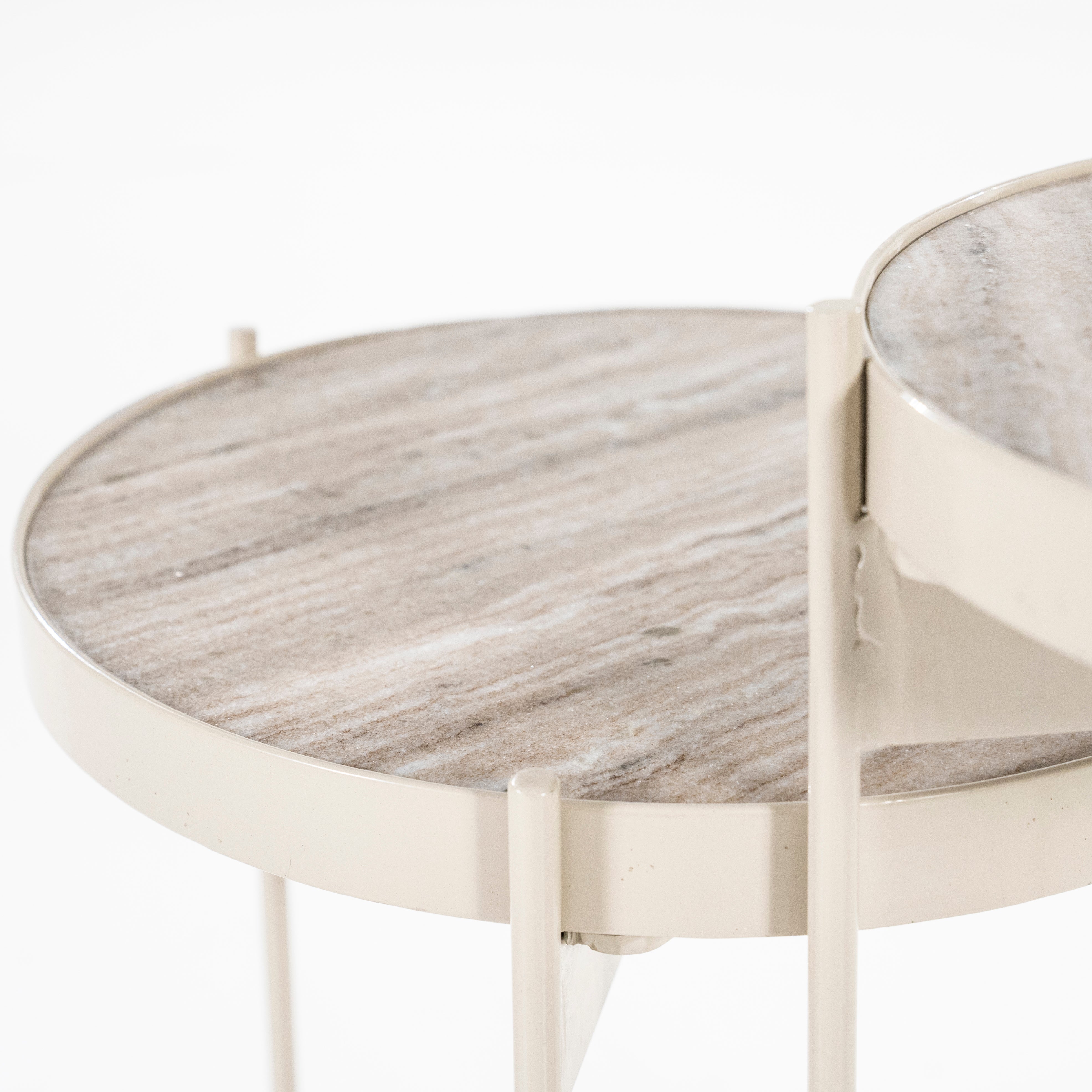 Set von Beistelltischen SIB creme Marmor
