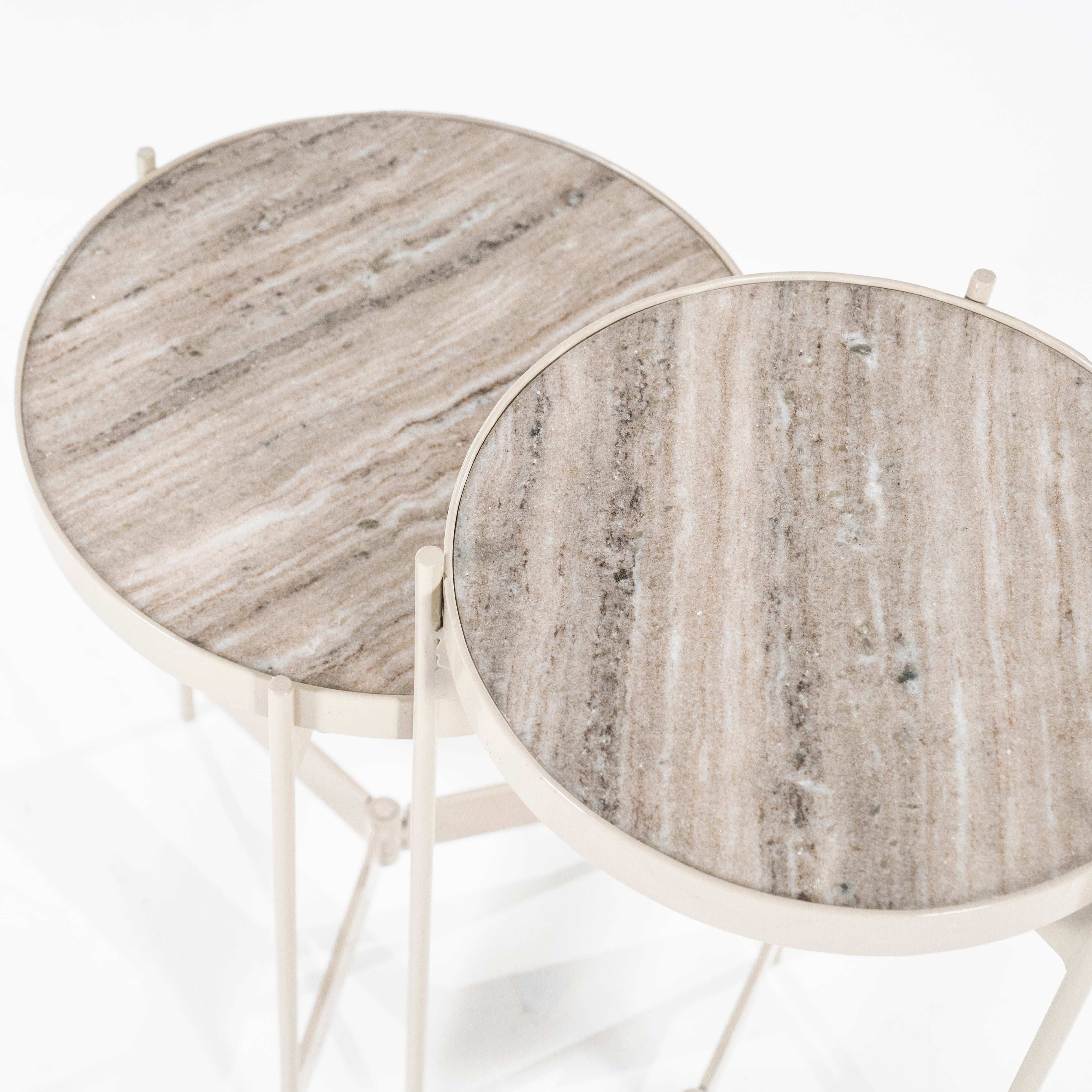 Set von Beistelltischen SIB creme Marmor