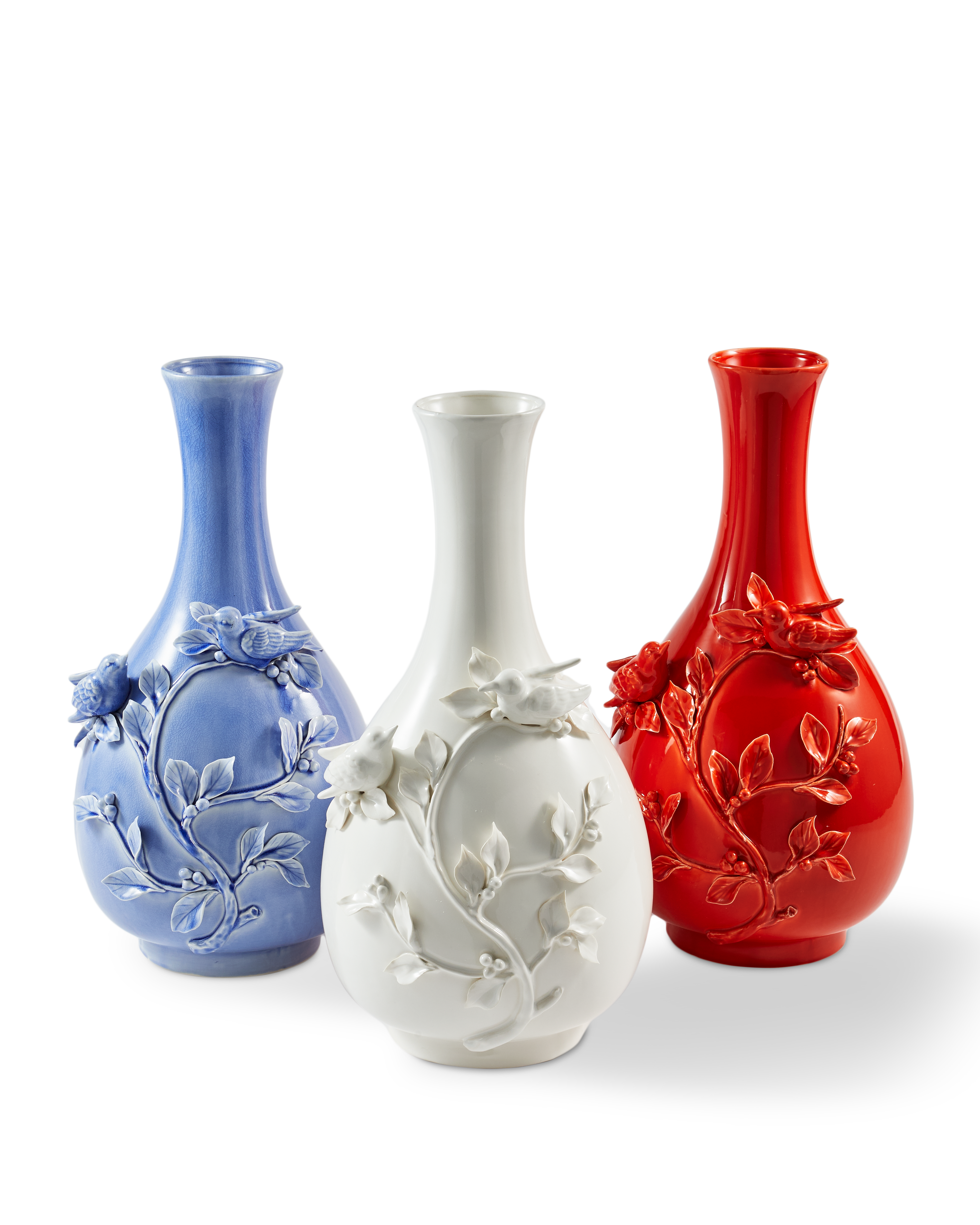 3D BIRDS Vase dark orange