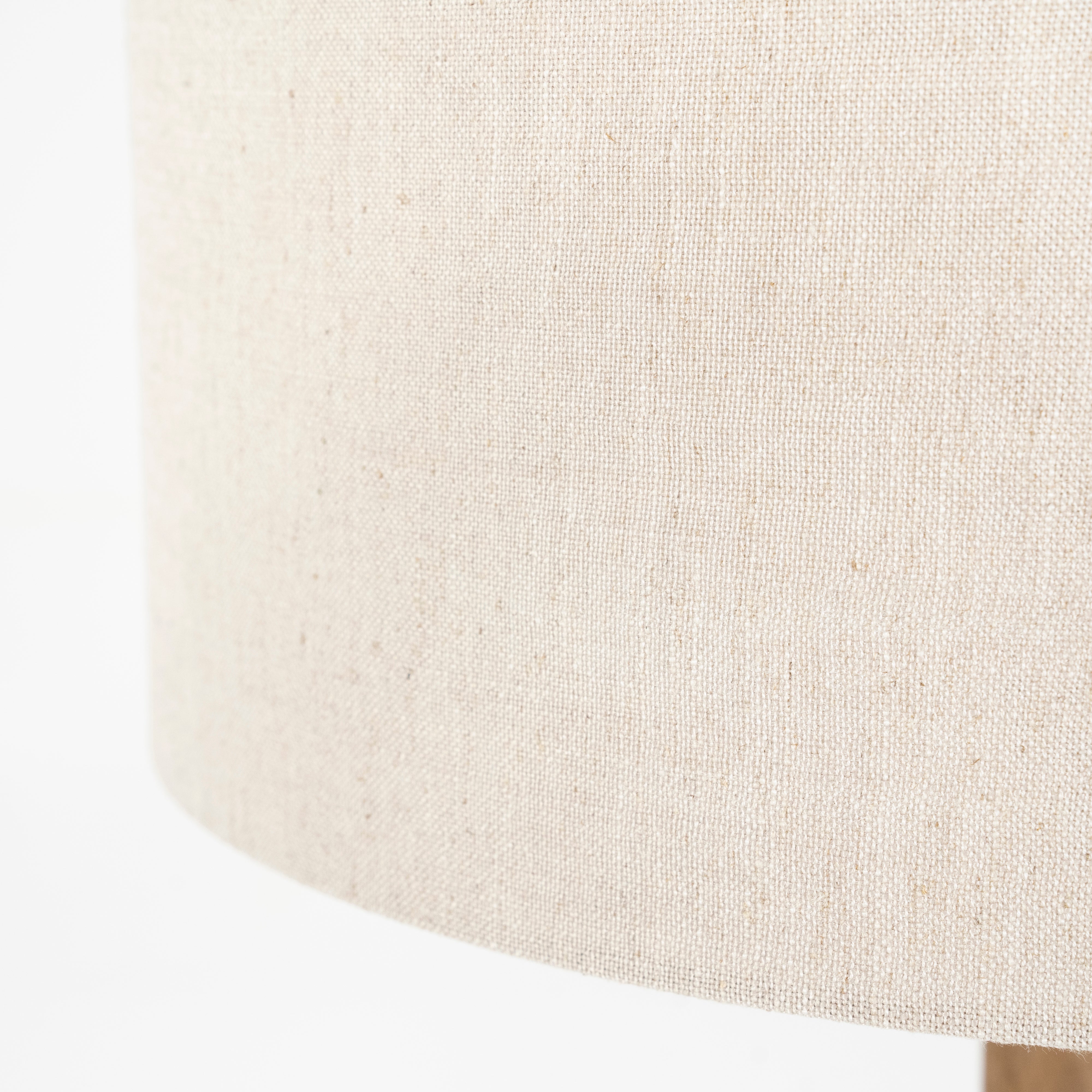 RINE Floor Lamp Dark Mango Wood with Cream Shade