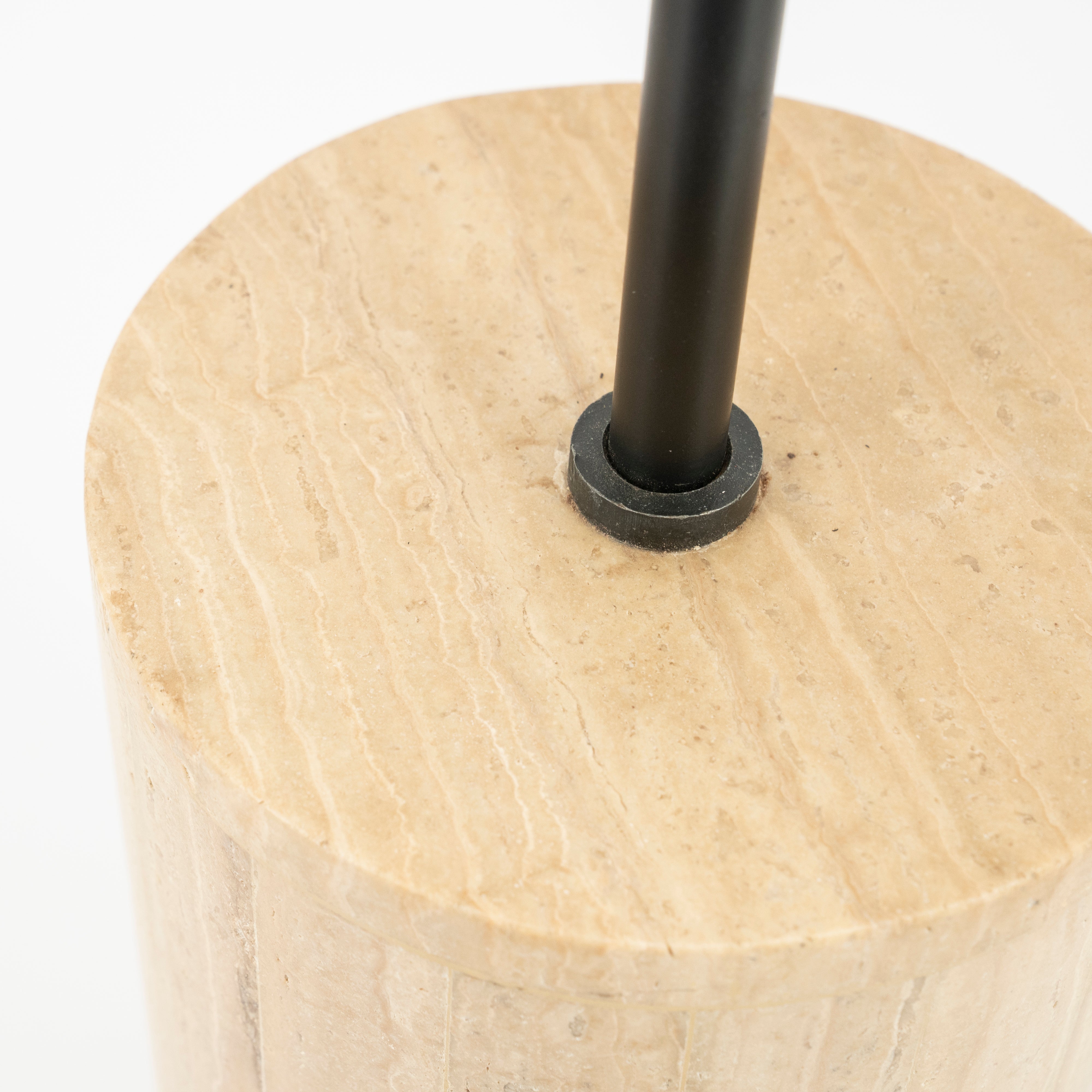 AMARA travertine floor lamp with beige shade