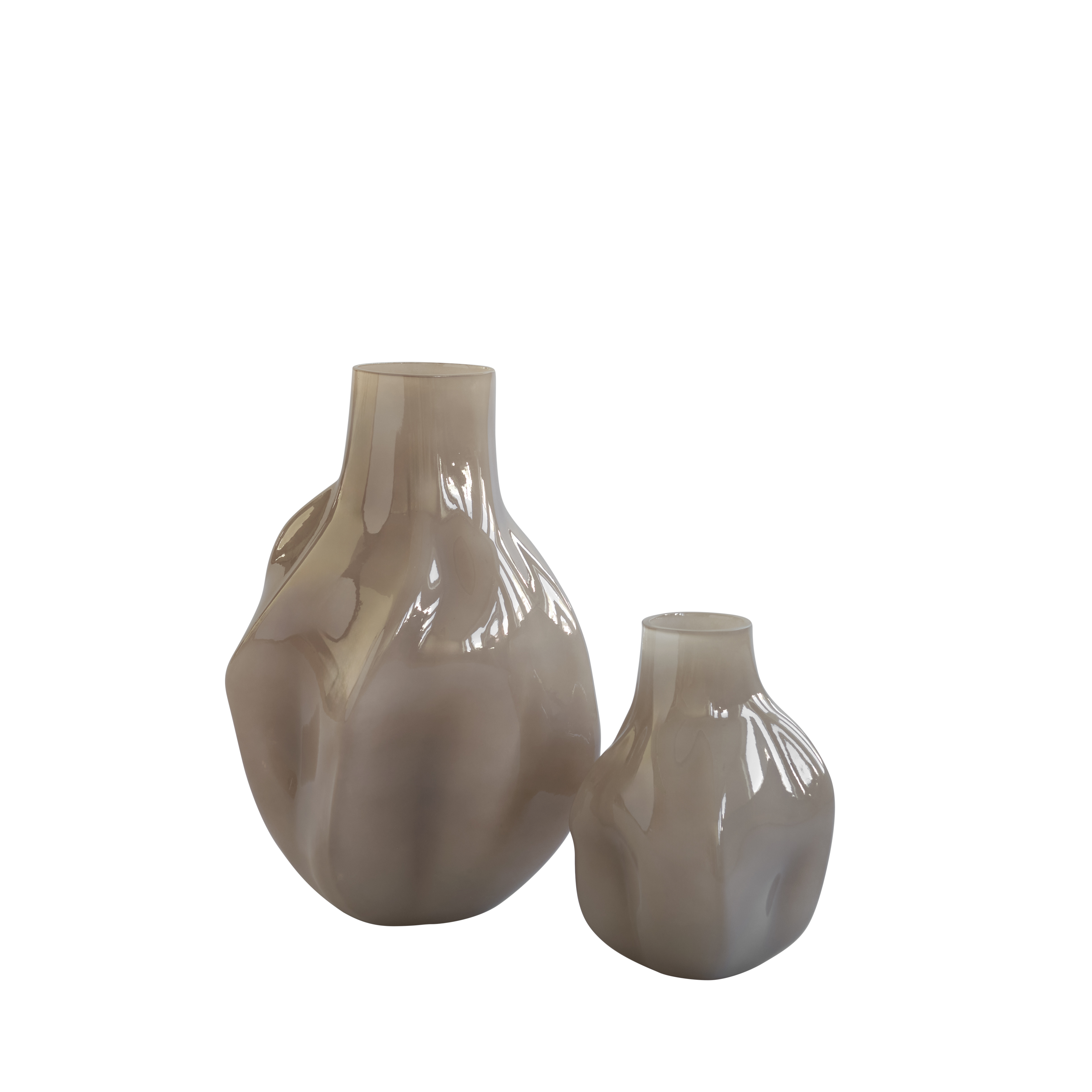 BAKKU dark beige glass vase