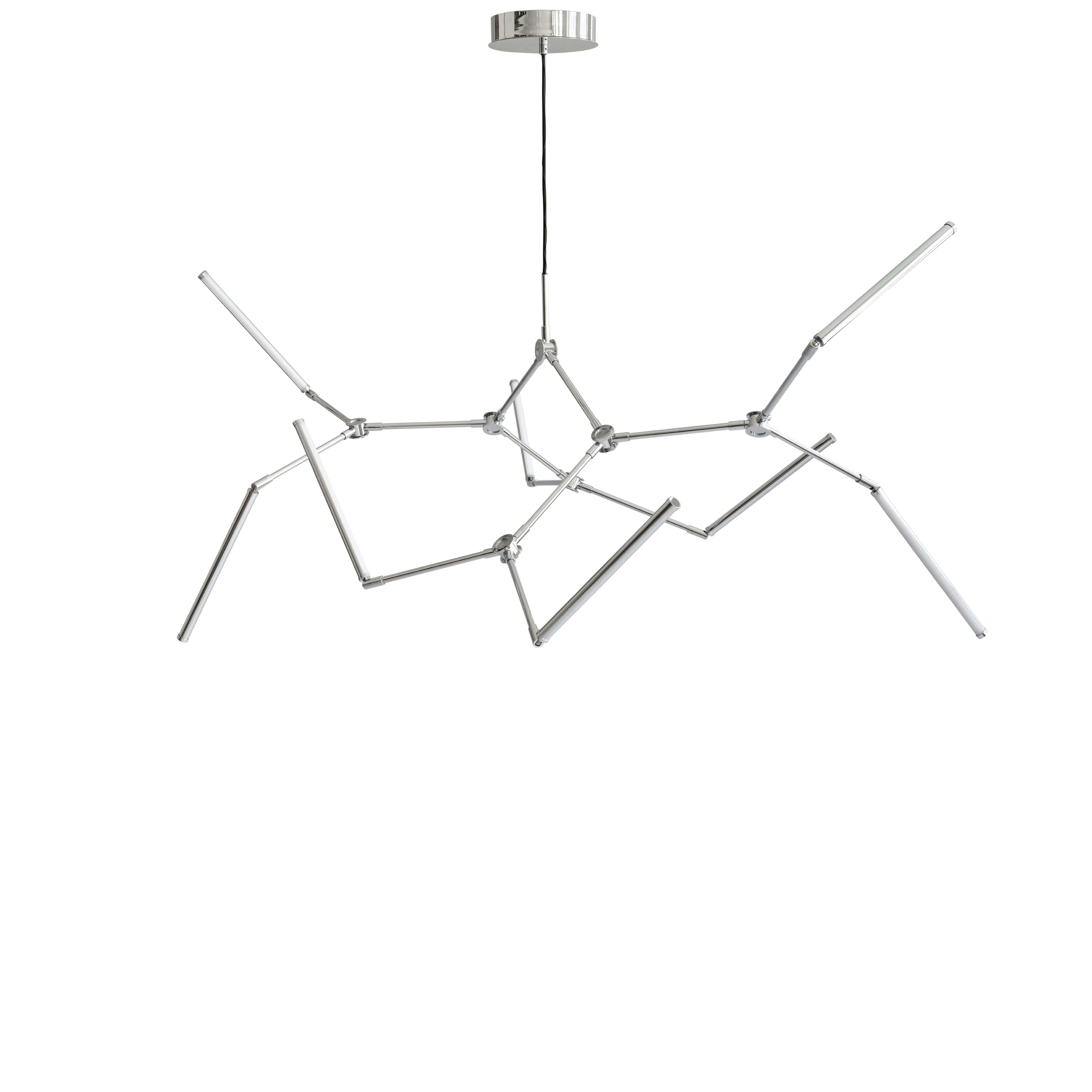 STICK chrome chandelier