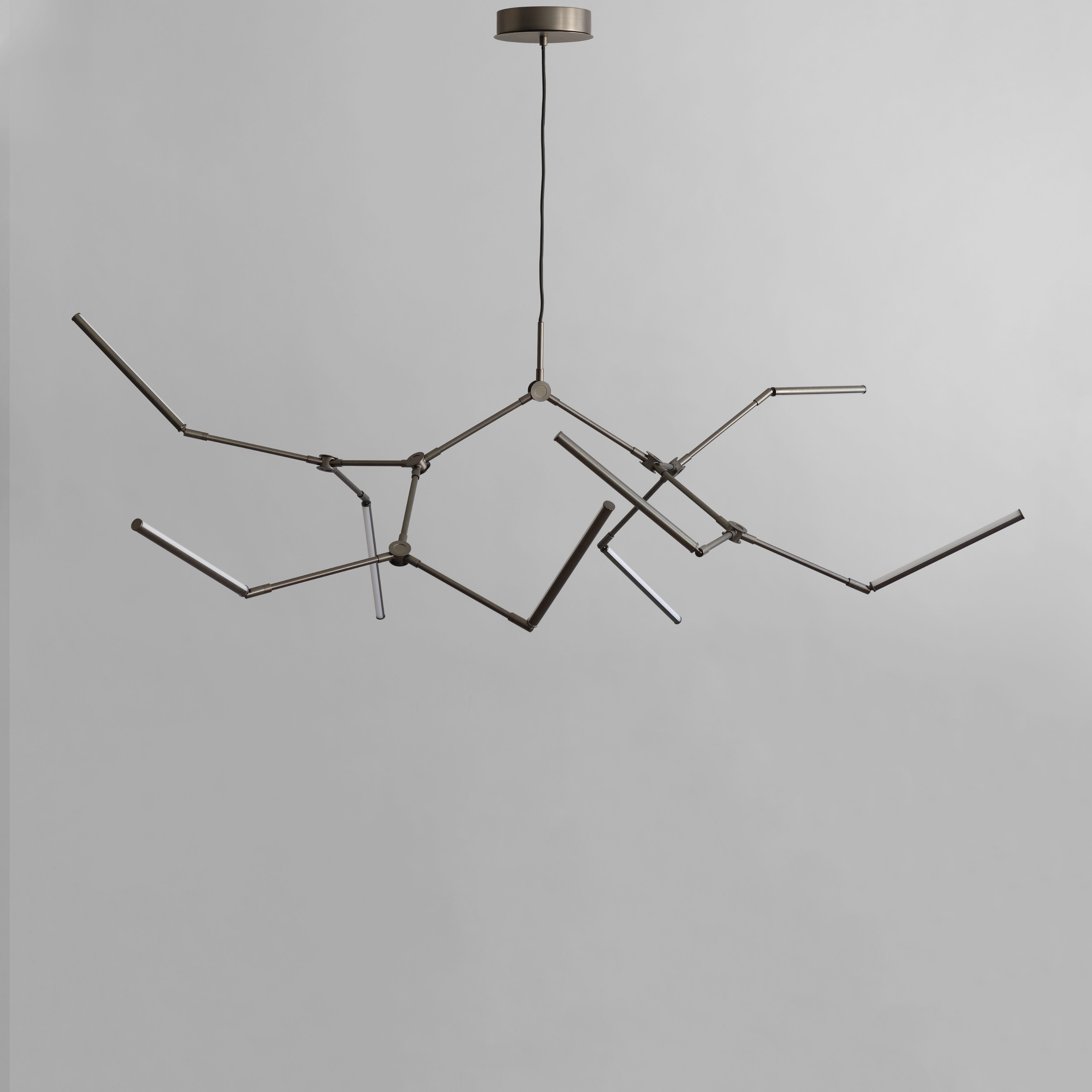 STICK chandelier brown