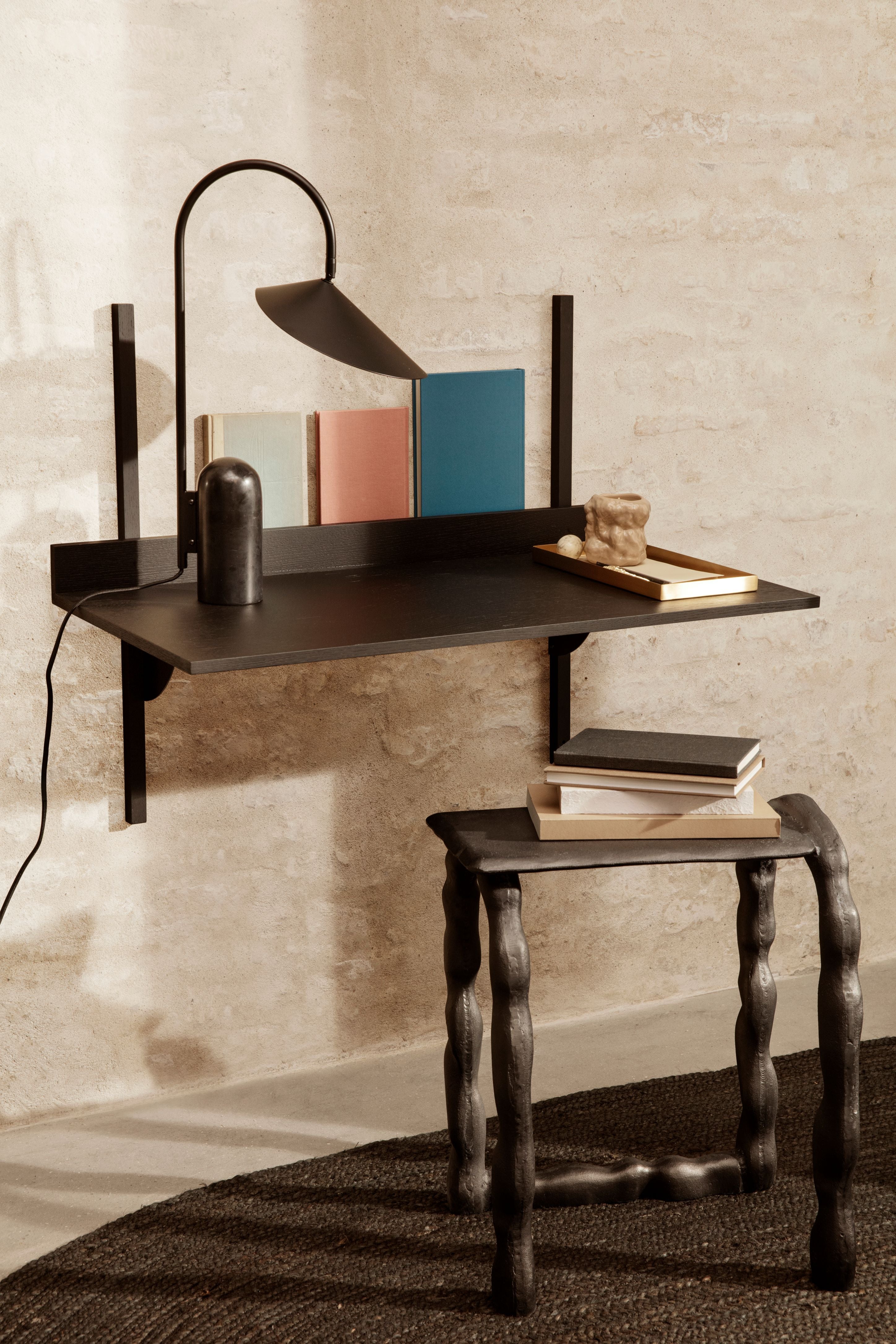 SECTOR DESK wall desk black ash veneer