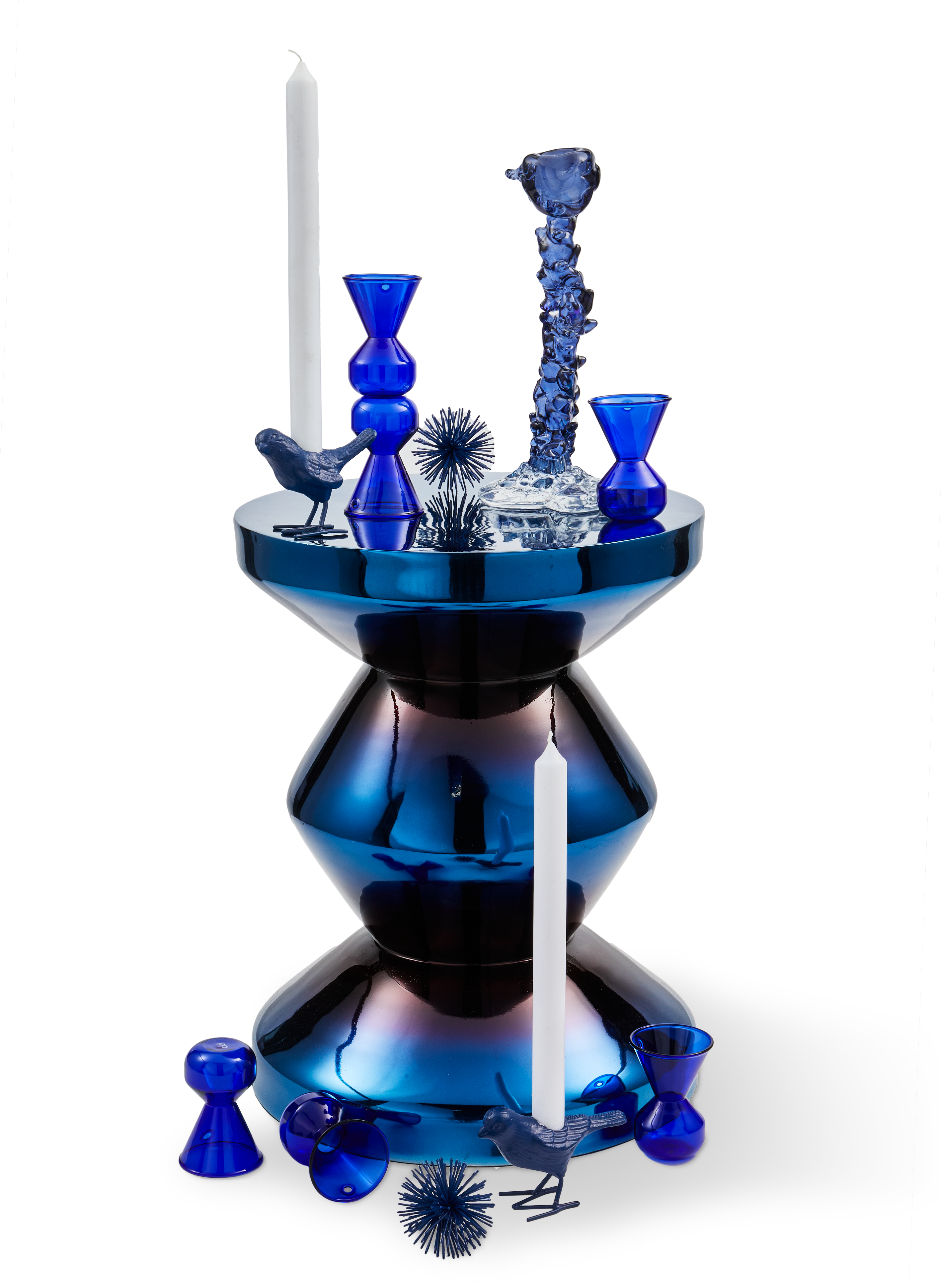 ZIG ZAG METAL Stool Dark Blue