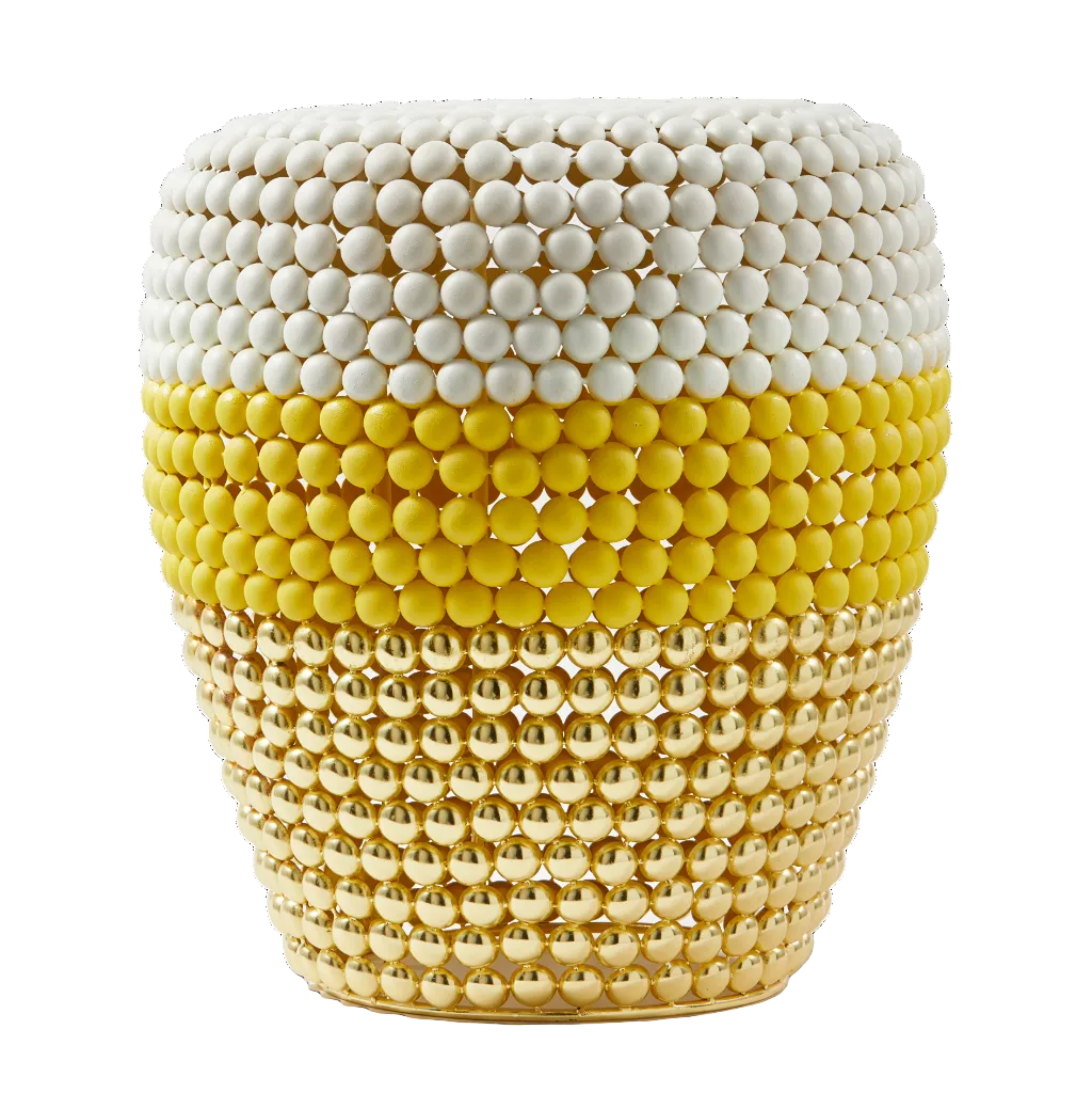 DOT stool white with yellow and gold