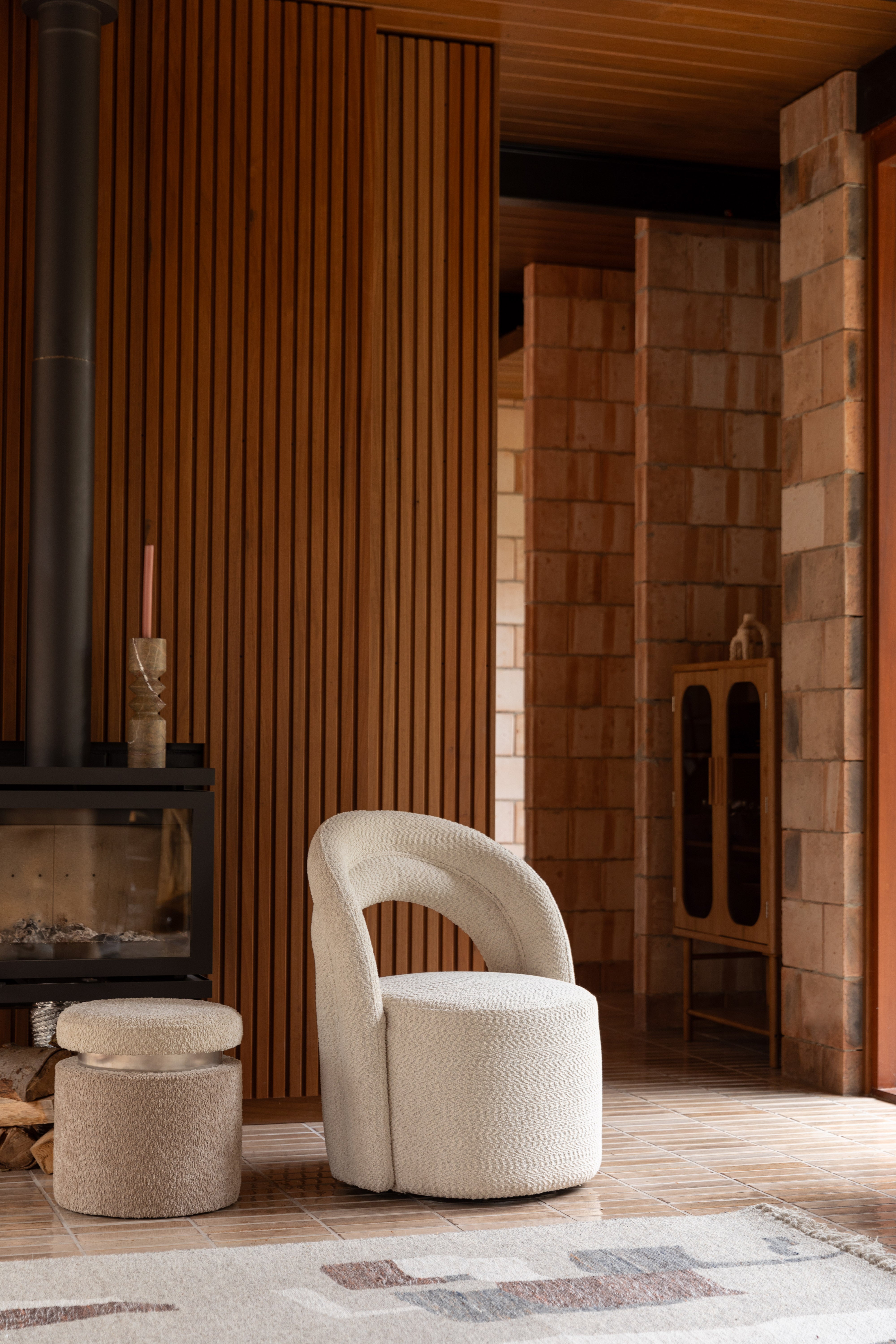 SEINA beige swivel armchair