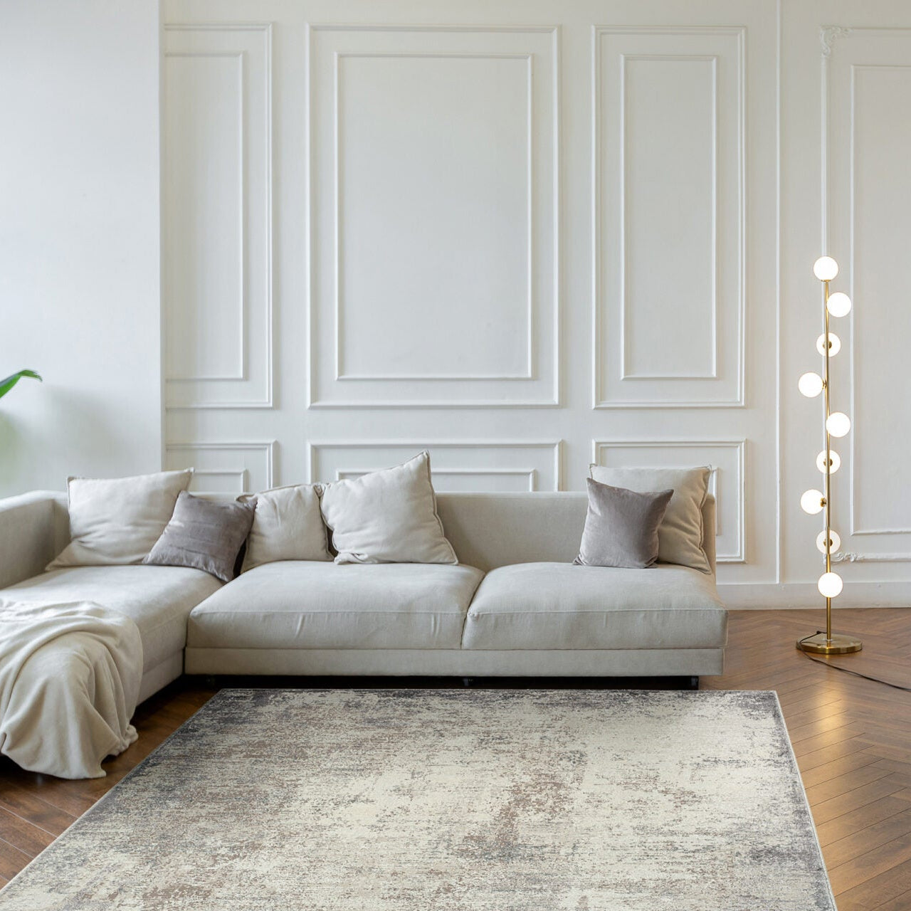 ROYAL beige rug with brown and gray