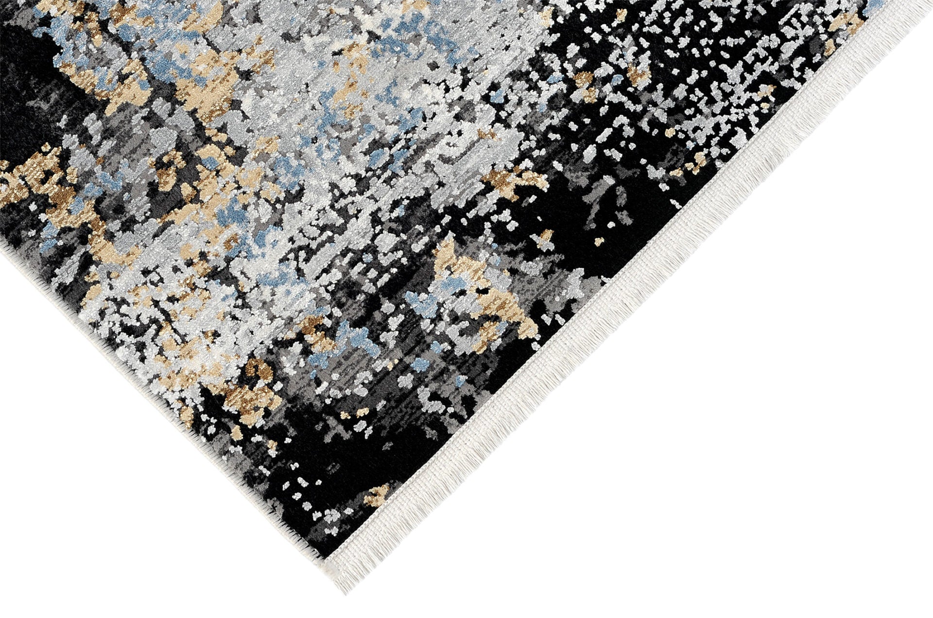 ROYAL black rug with gray and beige