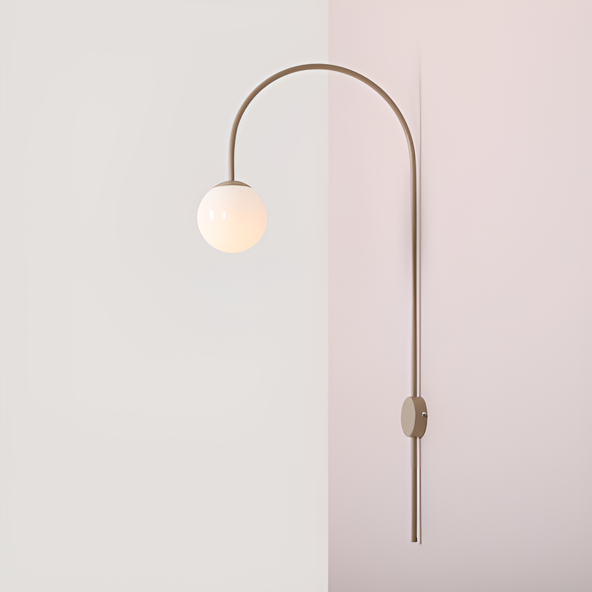 Wandleuchte mit Arm UNA beige