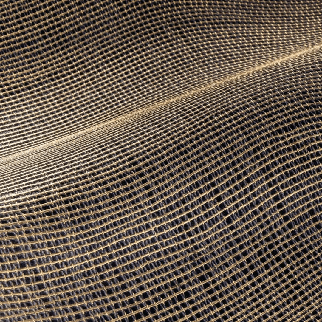 Metallic Structural Wallpaper in Waves KOTA - NOIR DORÉ Black with Gold