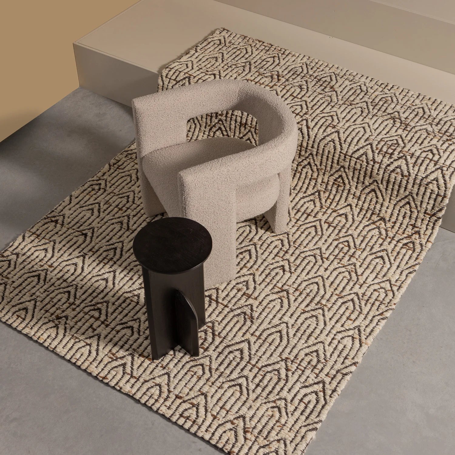 Sessel TIWA beige Bouclé