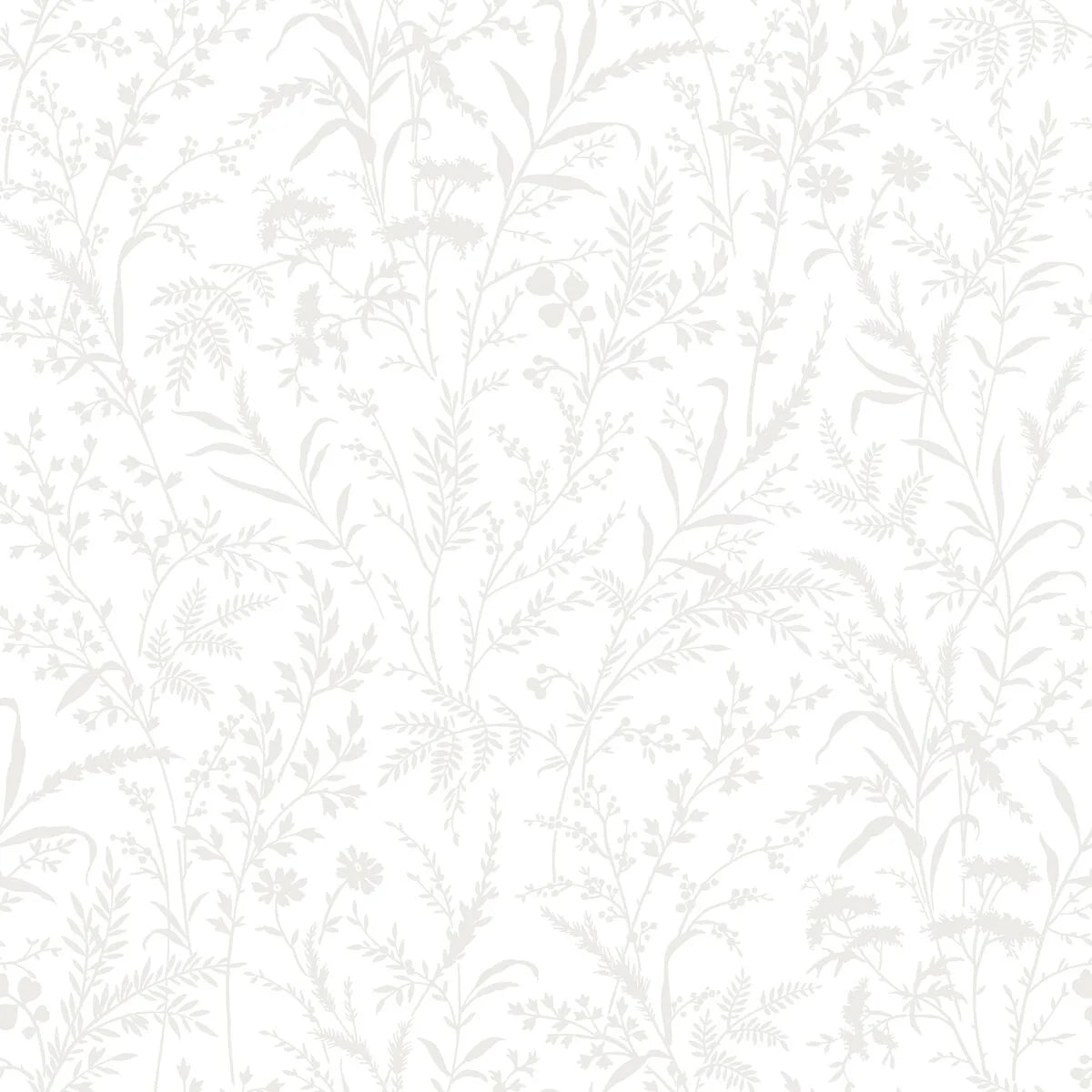 Non-woven paper wallpaper with a floral pattern FLORIAN white
