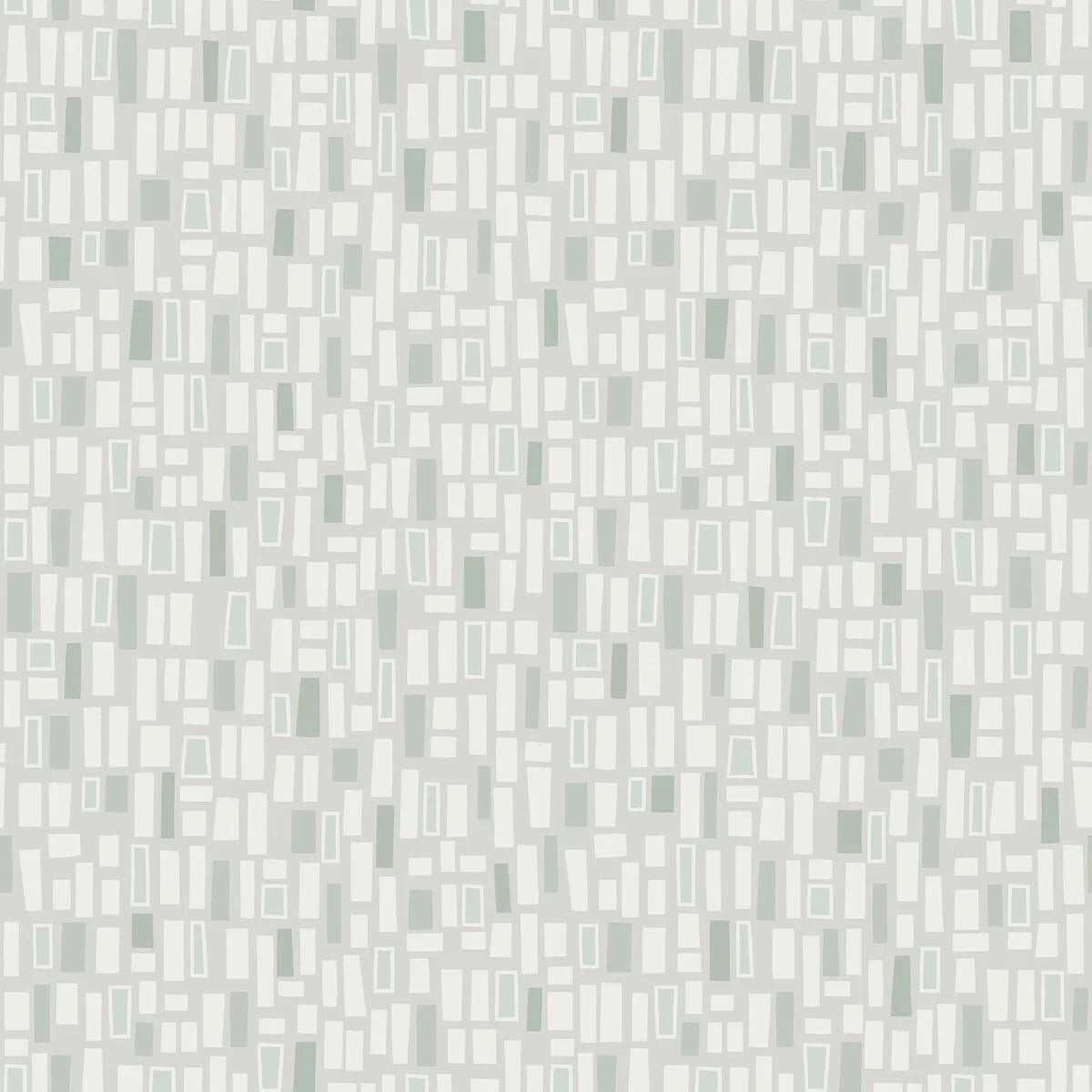 Paper non-woven wallpaper with a green and white geometric pattern ELVIS