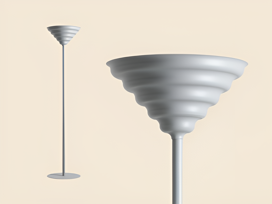 Gray wave floor lamp