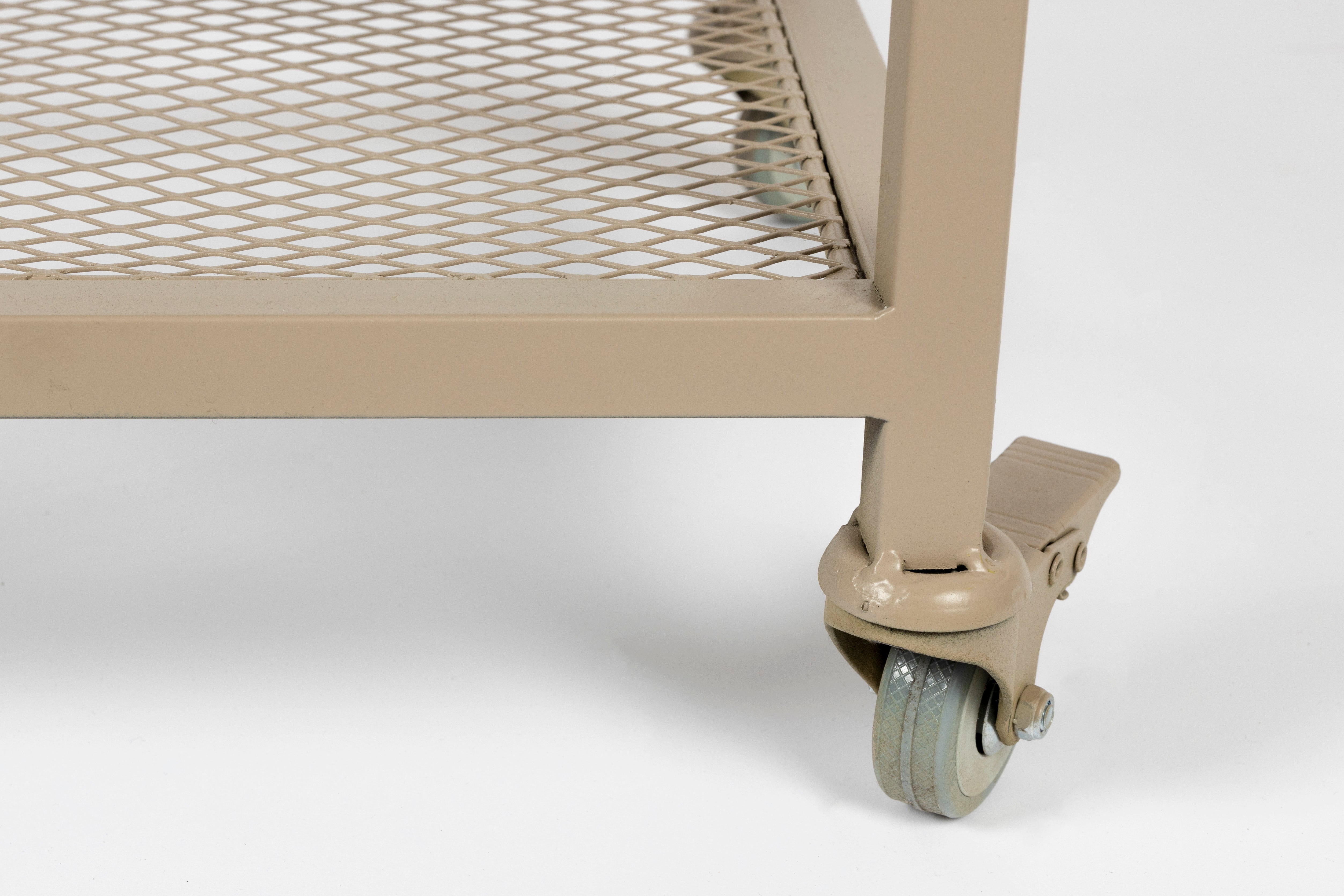 Regalschrank im Loft-Stil auf Rollen BOTAN grau-beige