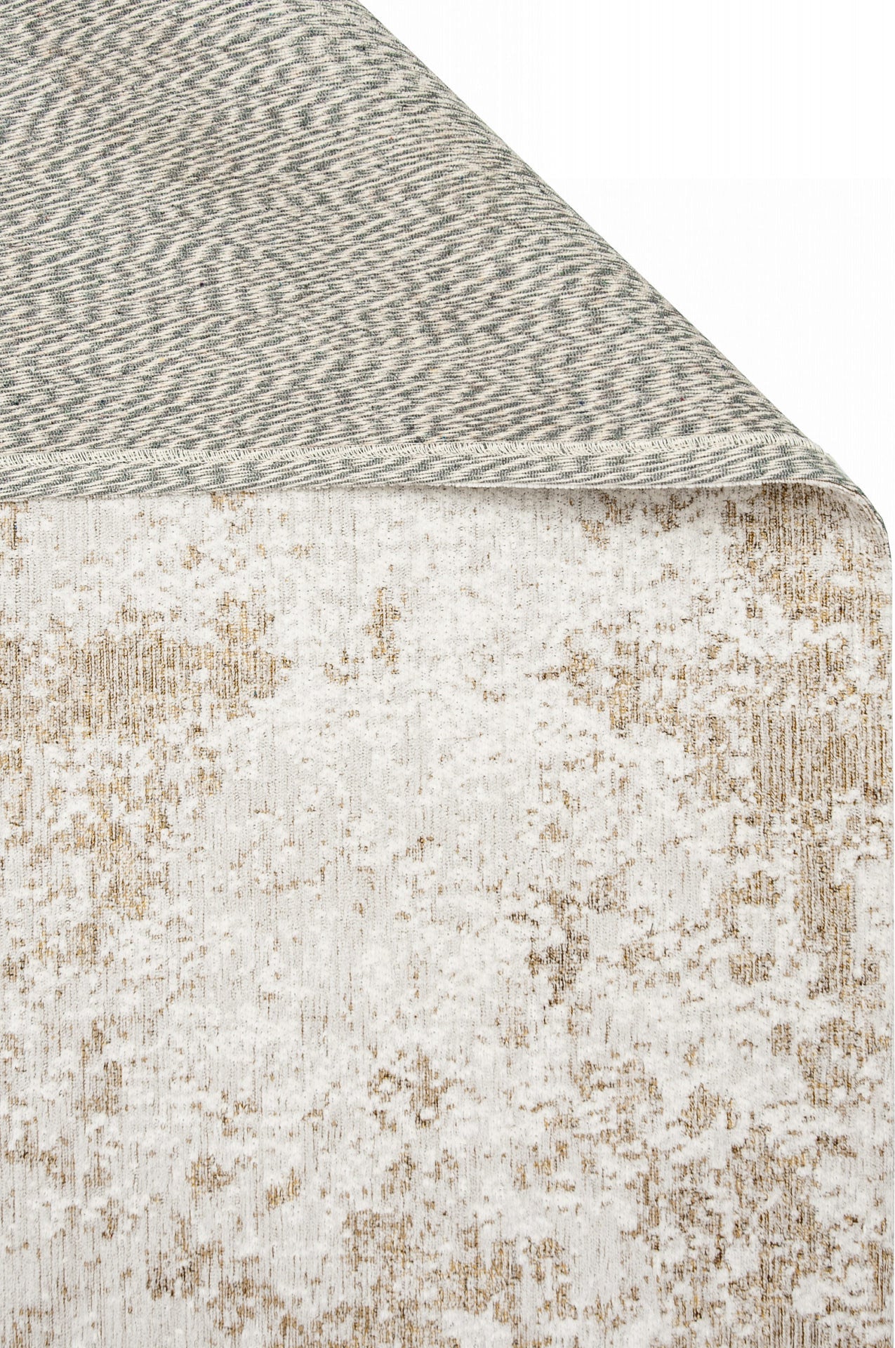 DECO RUGS Beige Carpet with White