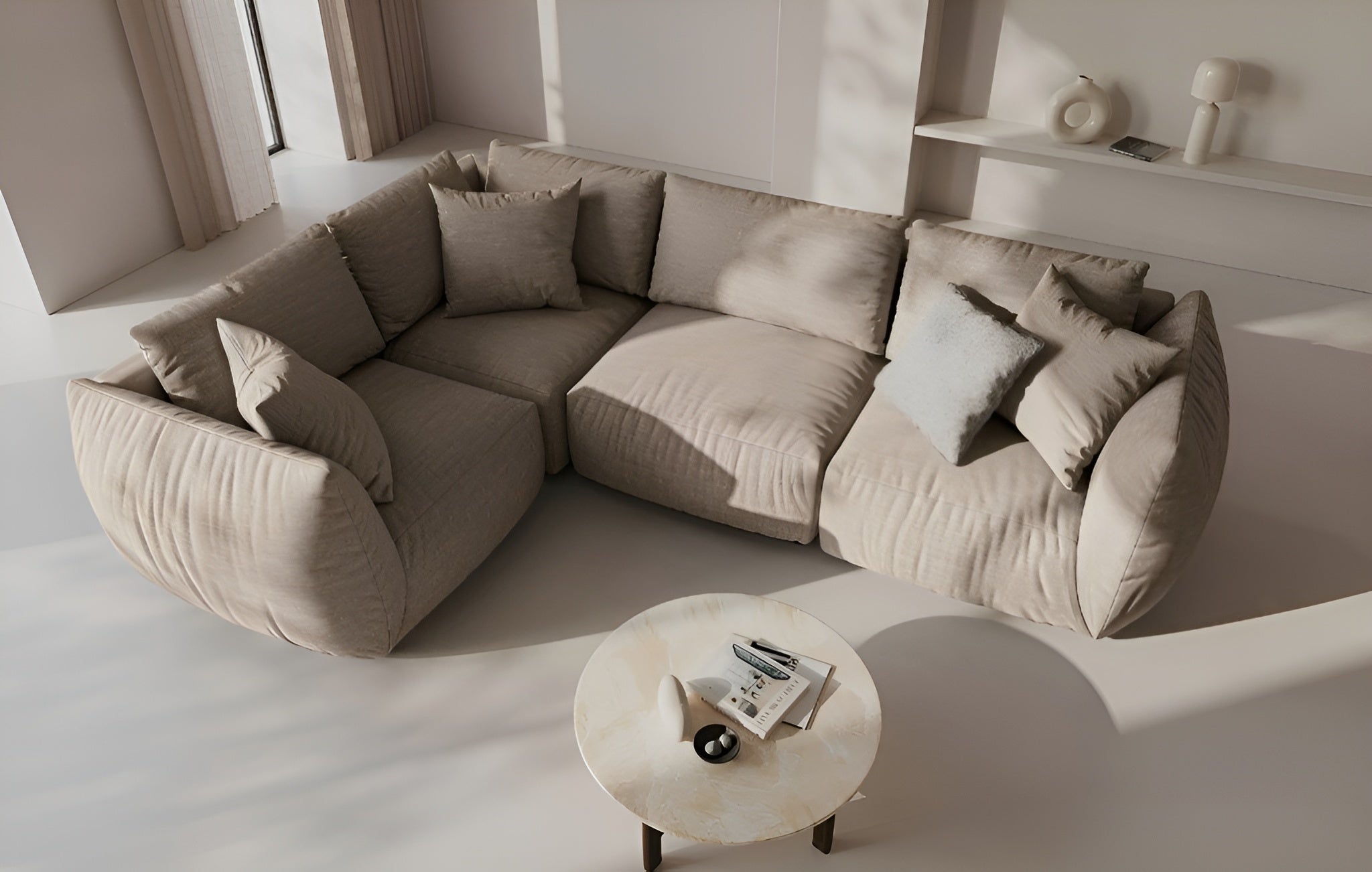 CHRIS modular sofa - right-side element sandy chenille