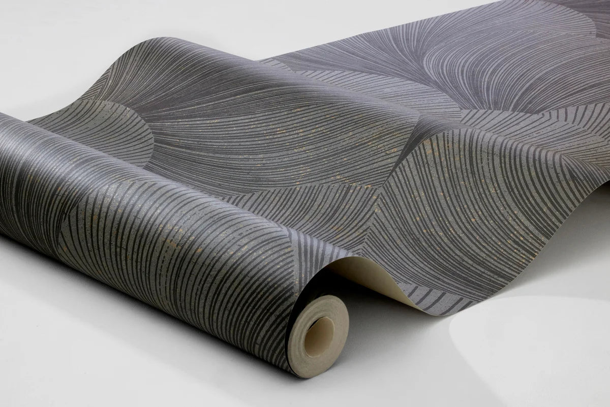 Non-woven paper wallpaper with abstract pattern MIRAGE gray