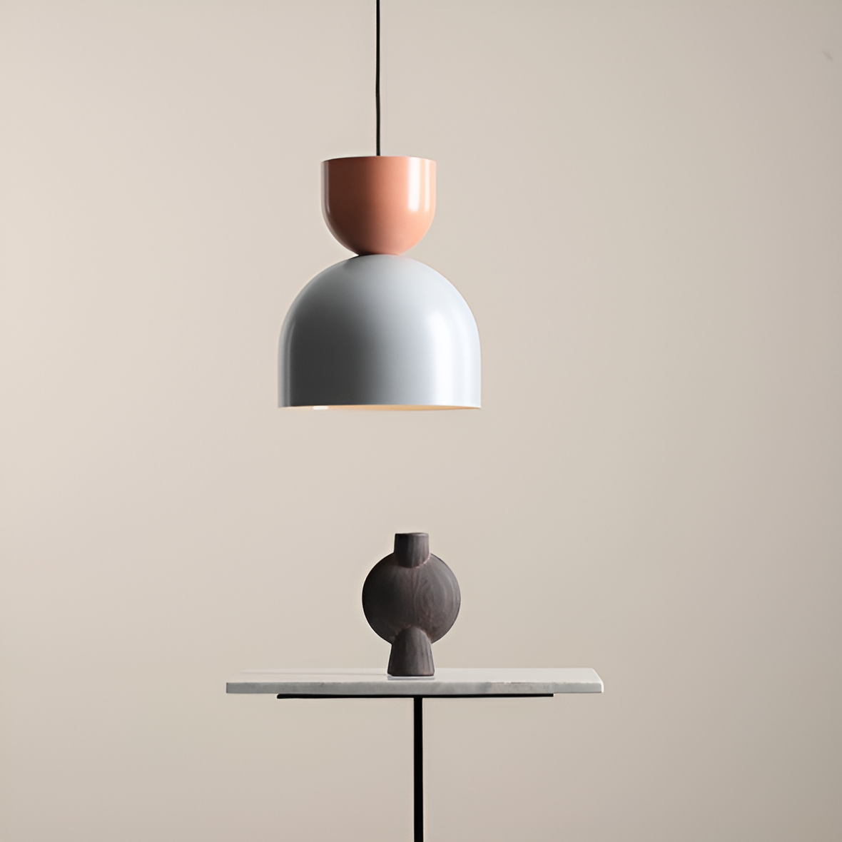 Coral hanging lamp with gray